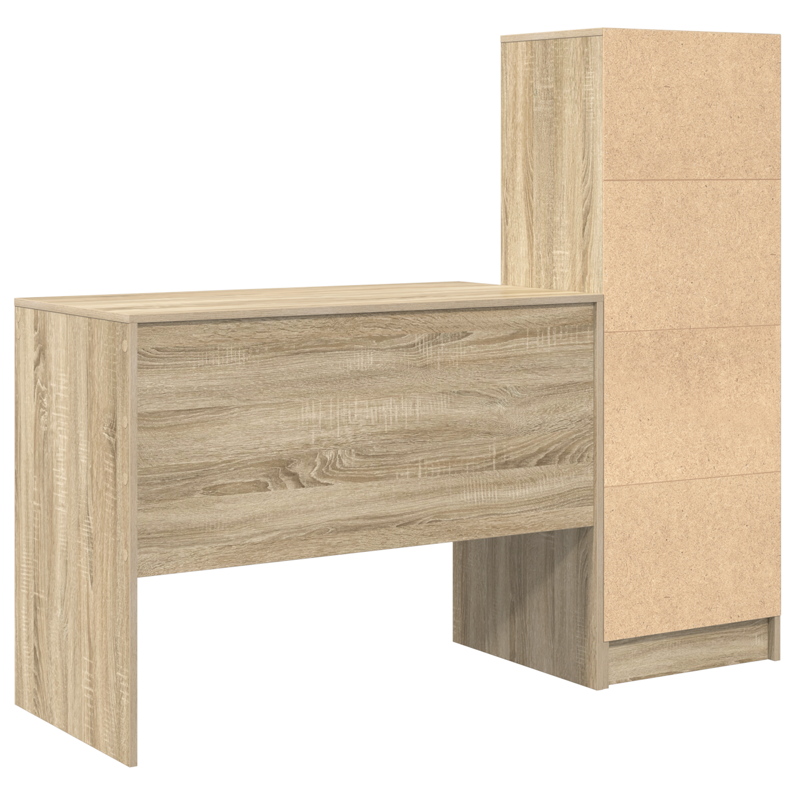 Bureau avec rangement en chêne de Sonoma en bois d'ingénierie