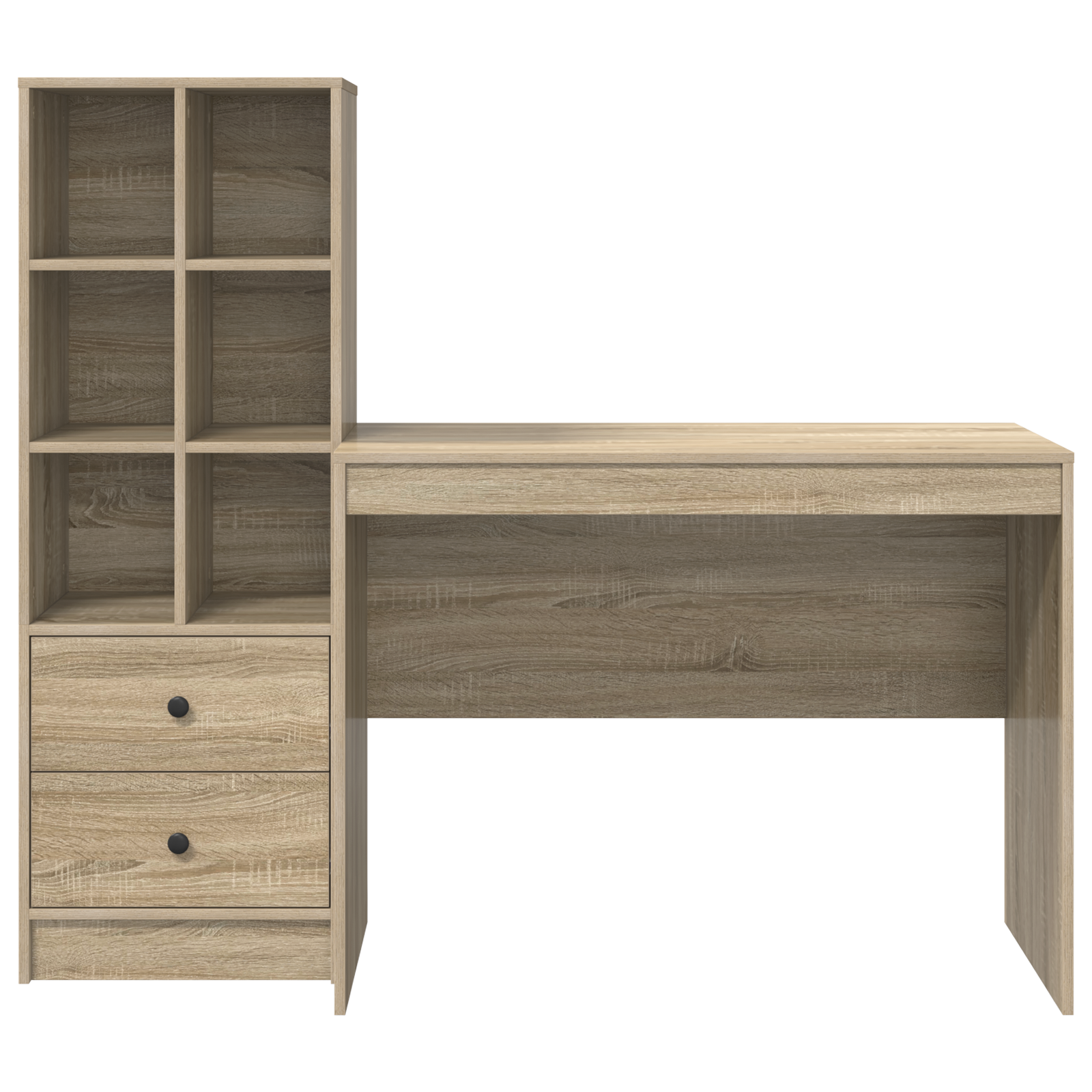 Bureau avec rangement en chêne de Sonoma en bois d'ingénierie