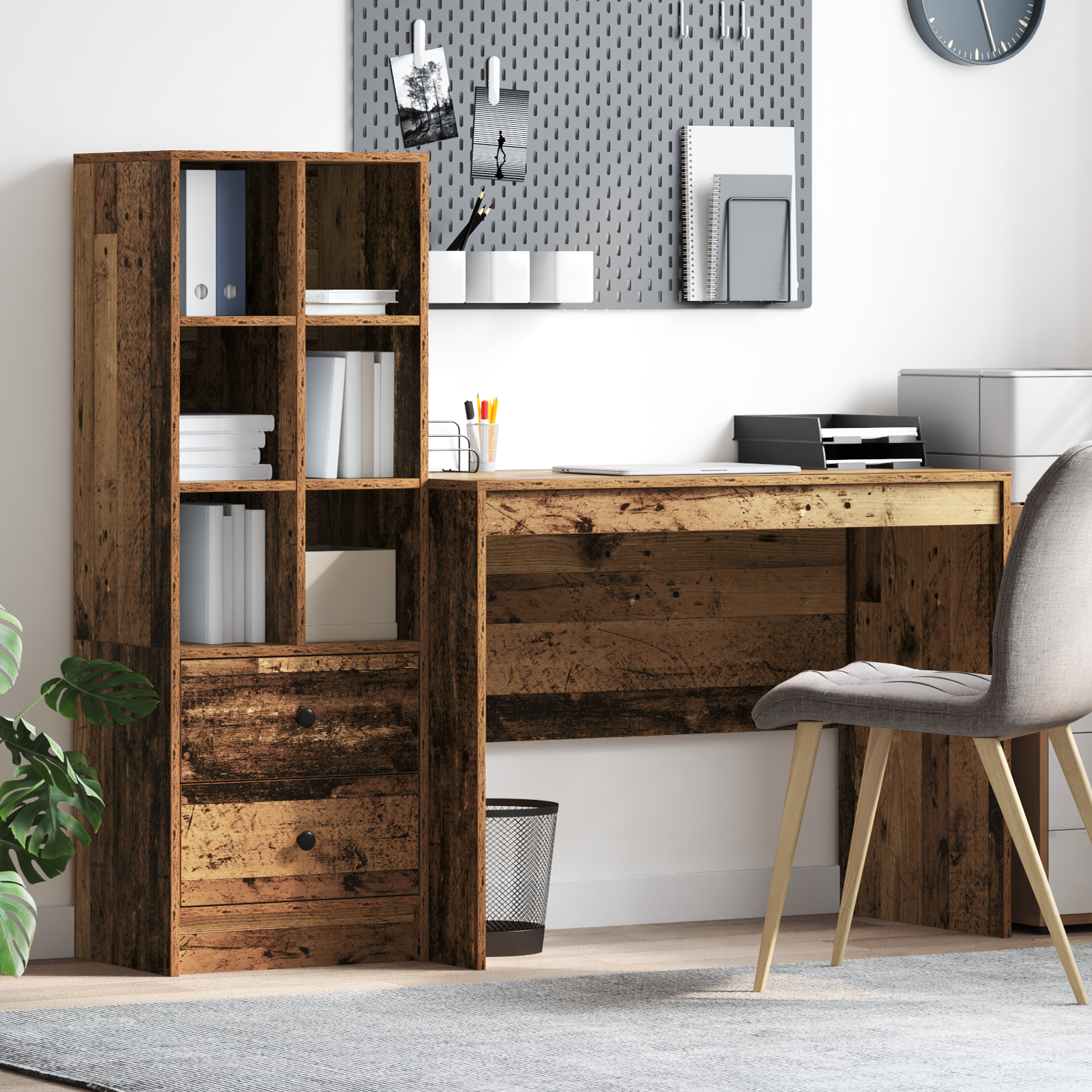 Bureau avec tiroir 2 pcs Bois ancien - XIOS