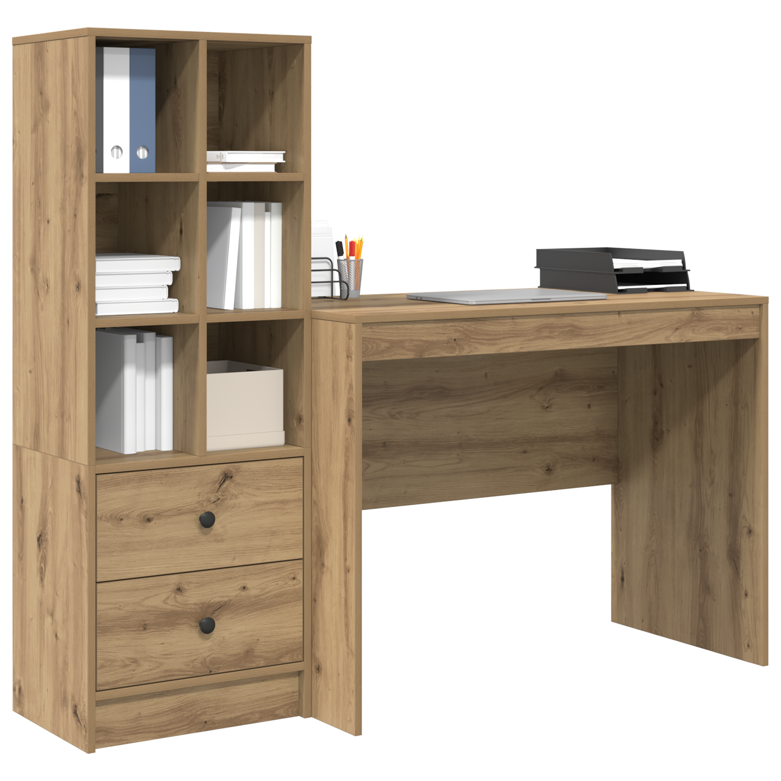 Bureau avec tiroir 2 pcs Chêne artisanal - XIOS