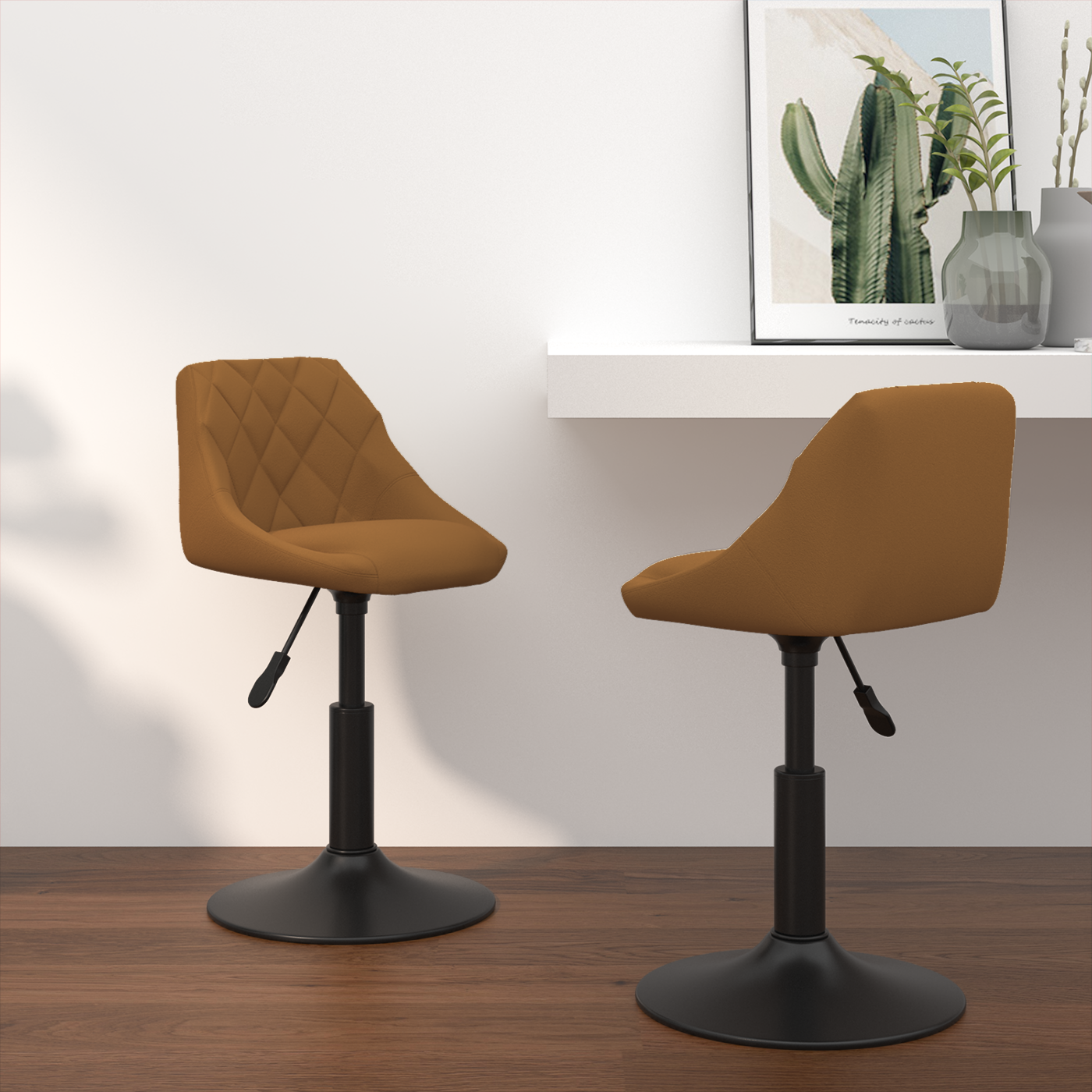 Chaises de salle à manger pivotantes Géométrique 2 pcs Marron - XIOS