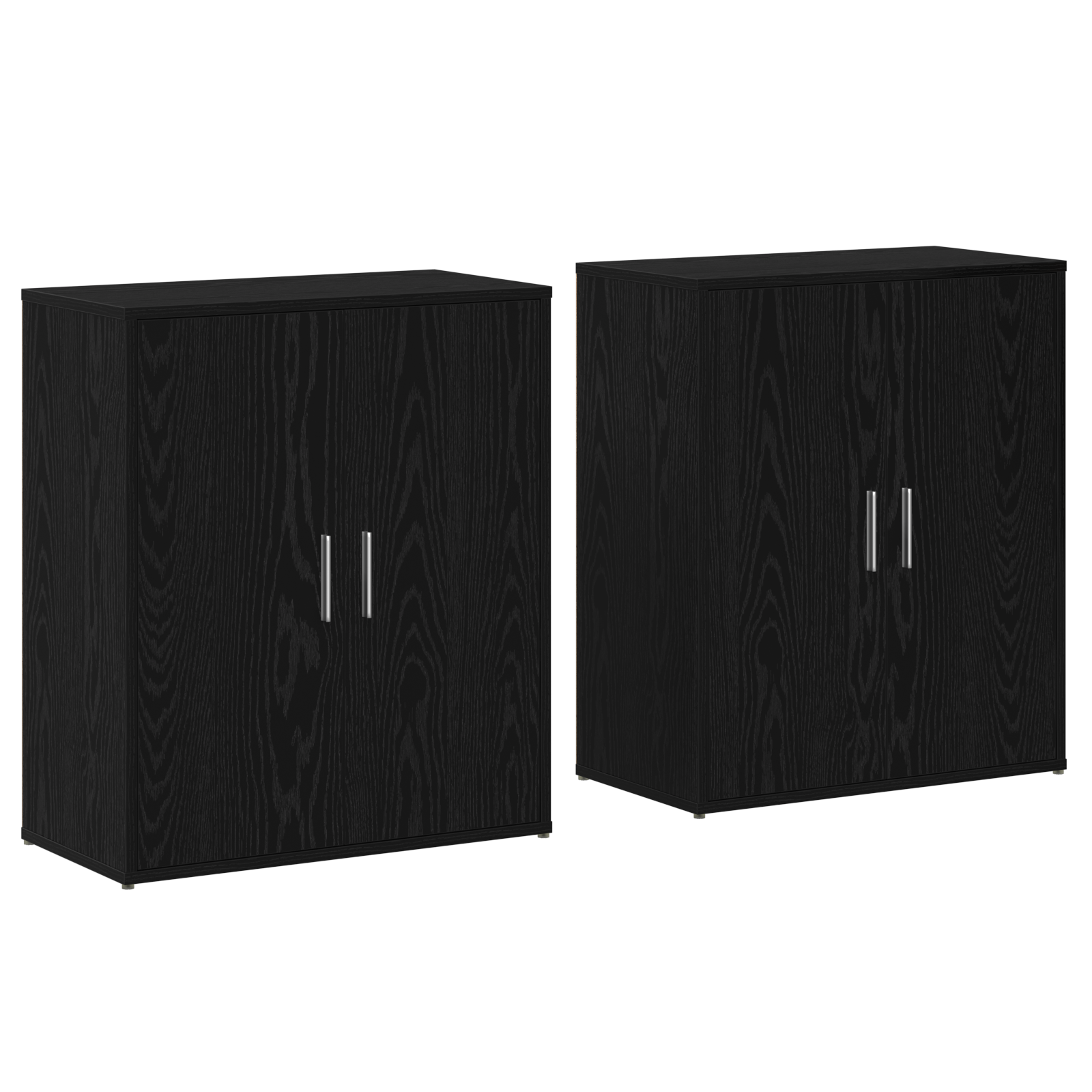 Haut Armoire 2 pcs Chêne noir 60 x 31 x 70 cm Bois d'ingénierie