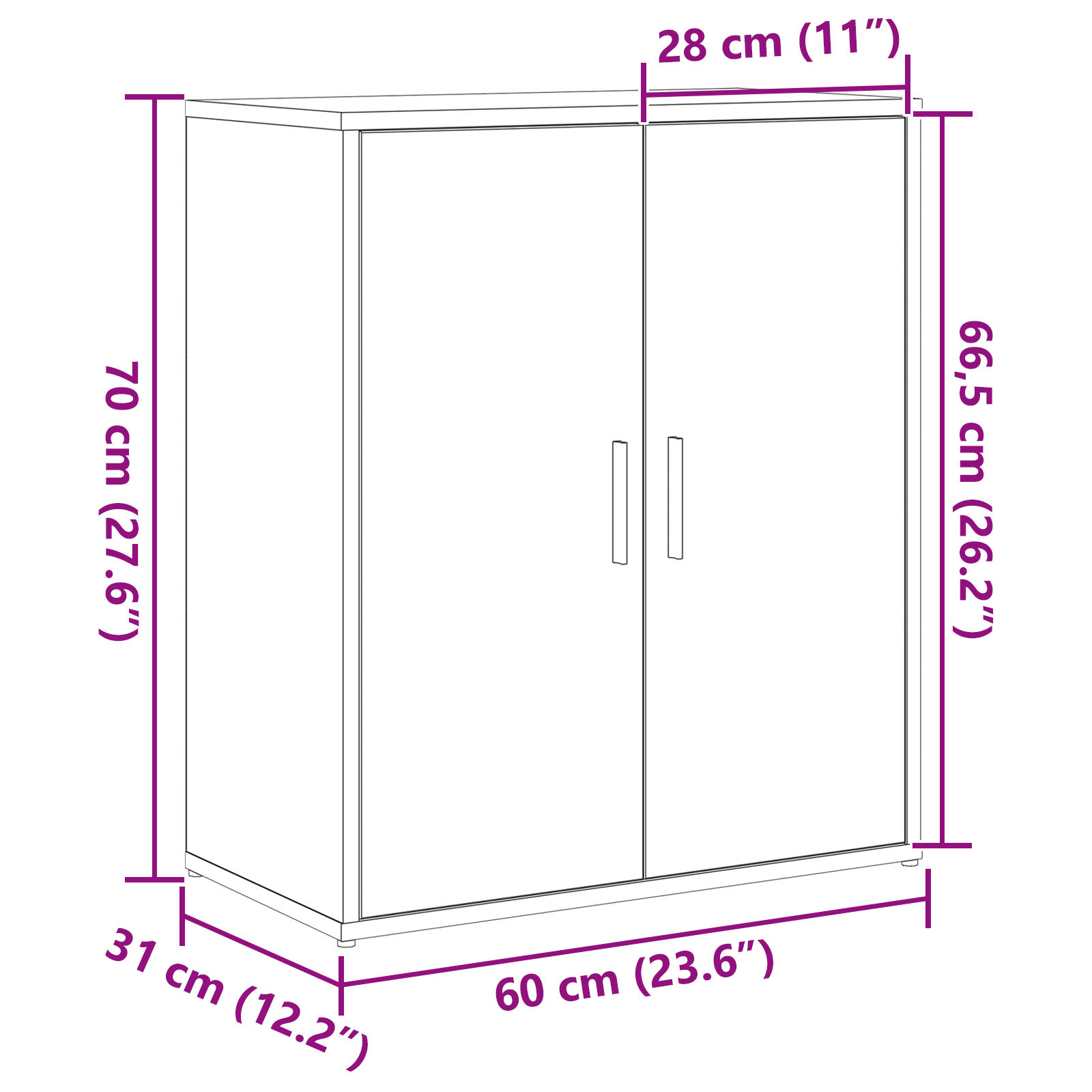 Haut Armoire 2 pcs Chêne noir 60 x 31 x 70 cm Bois d'ingénierie