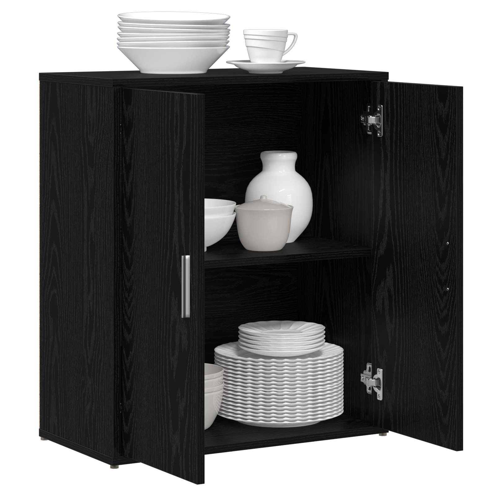 Haut Armoire 2 pcs Chêne noir 60 x 31 x 70 cm Bois d'ingénierie