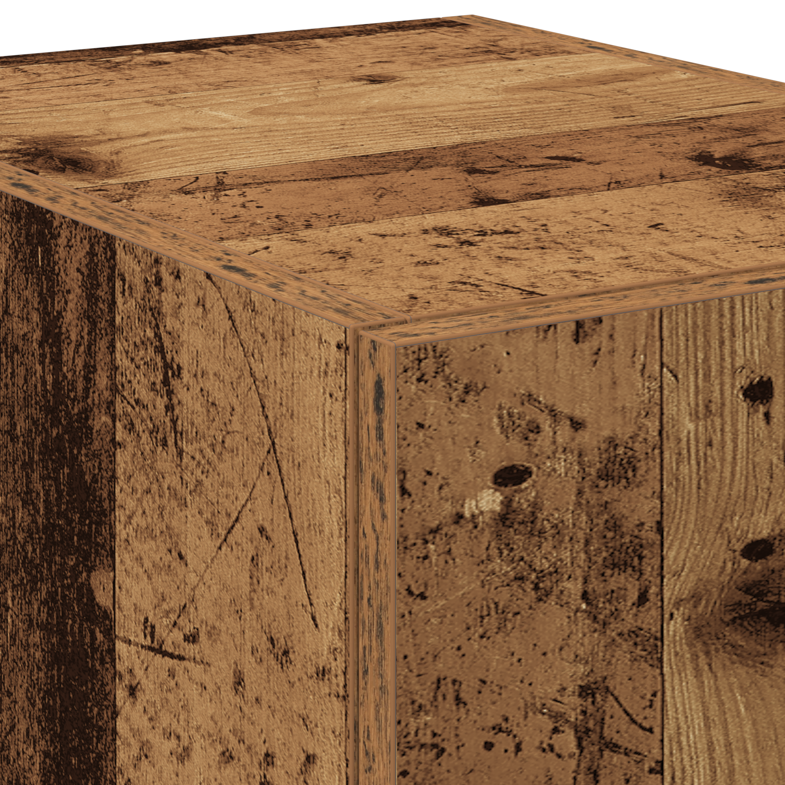 Highboard en vieux bois 40x42.5x185 cm en bois reconstitué