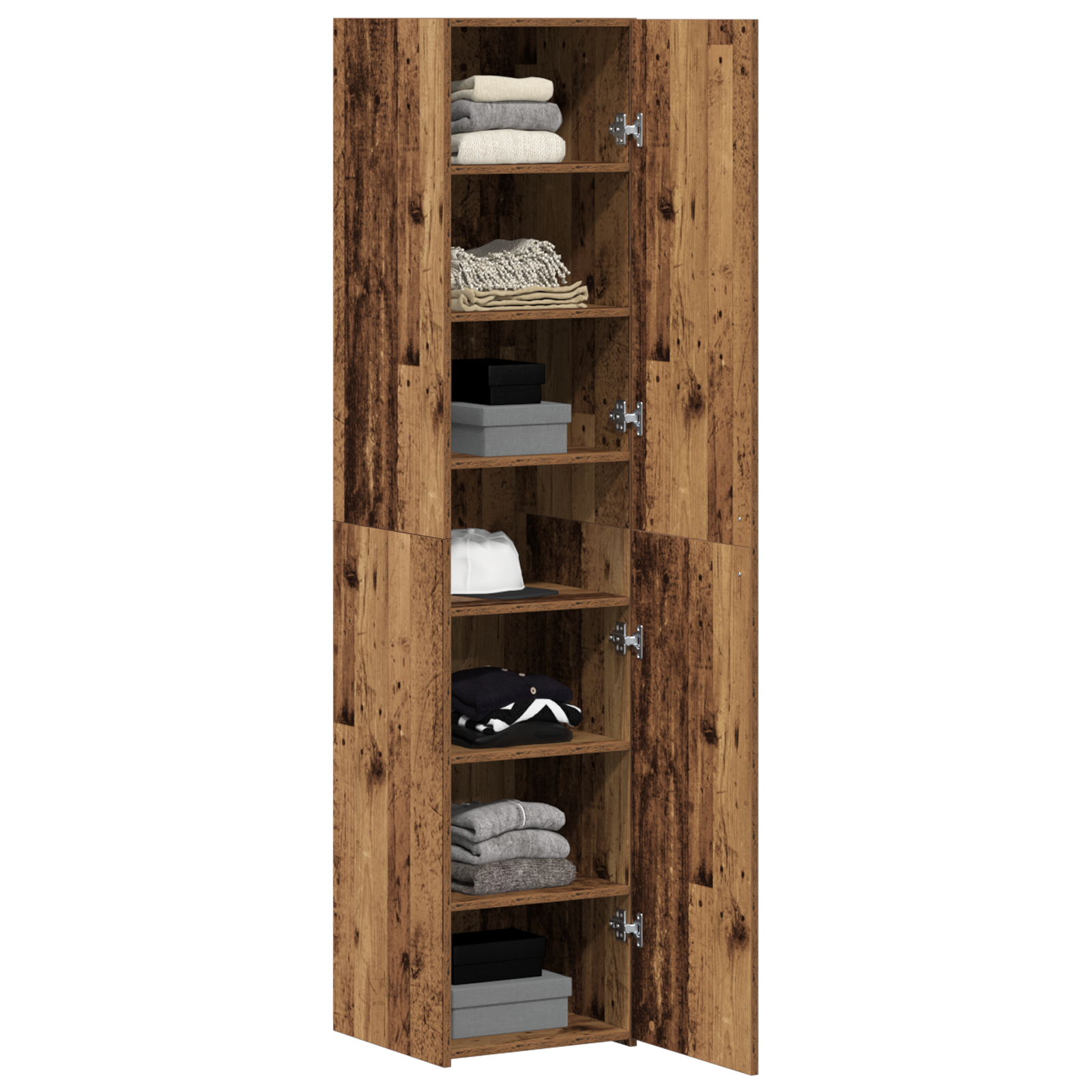 Highboard en vieux bois 40x42.5x185 cm en bois reconstitué