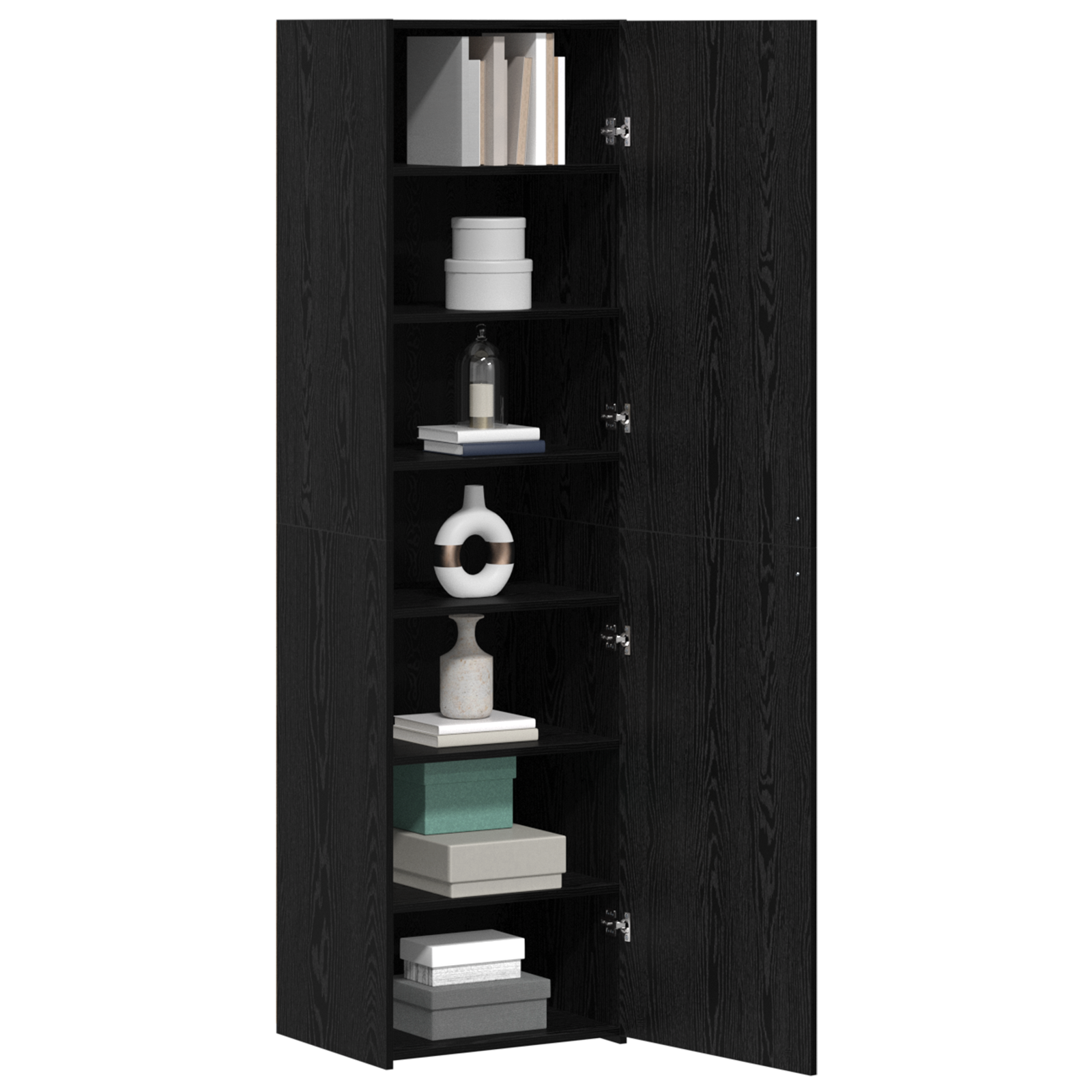 Buffet en chêne noir 50x42.5x185 cm en bois reconstitué