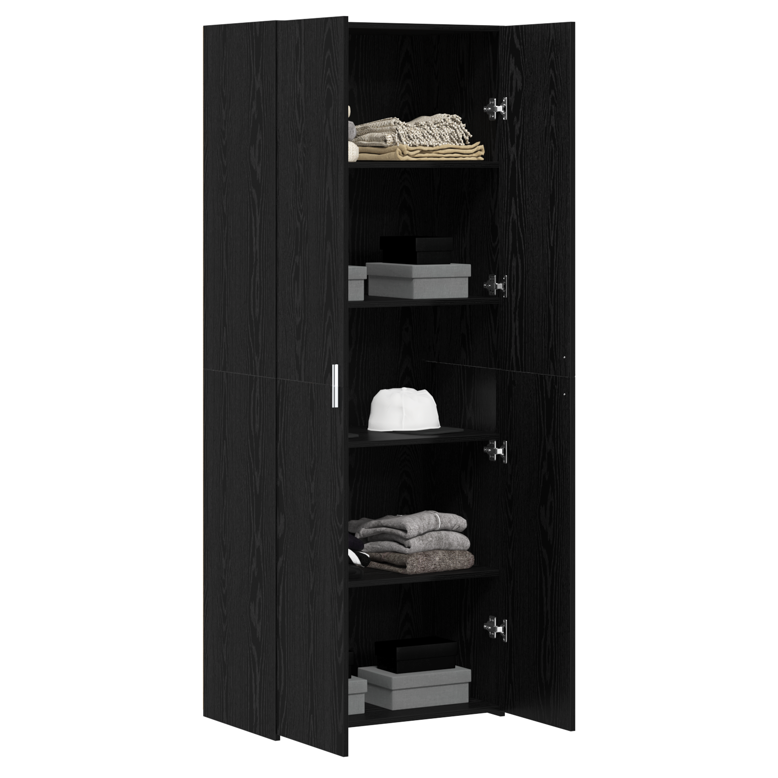Highboard Chêne Noir 70x42.5x185 cm Bois d'ingénierie