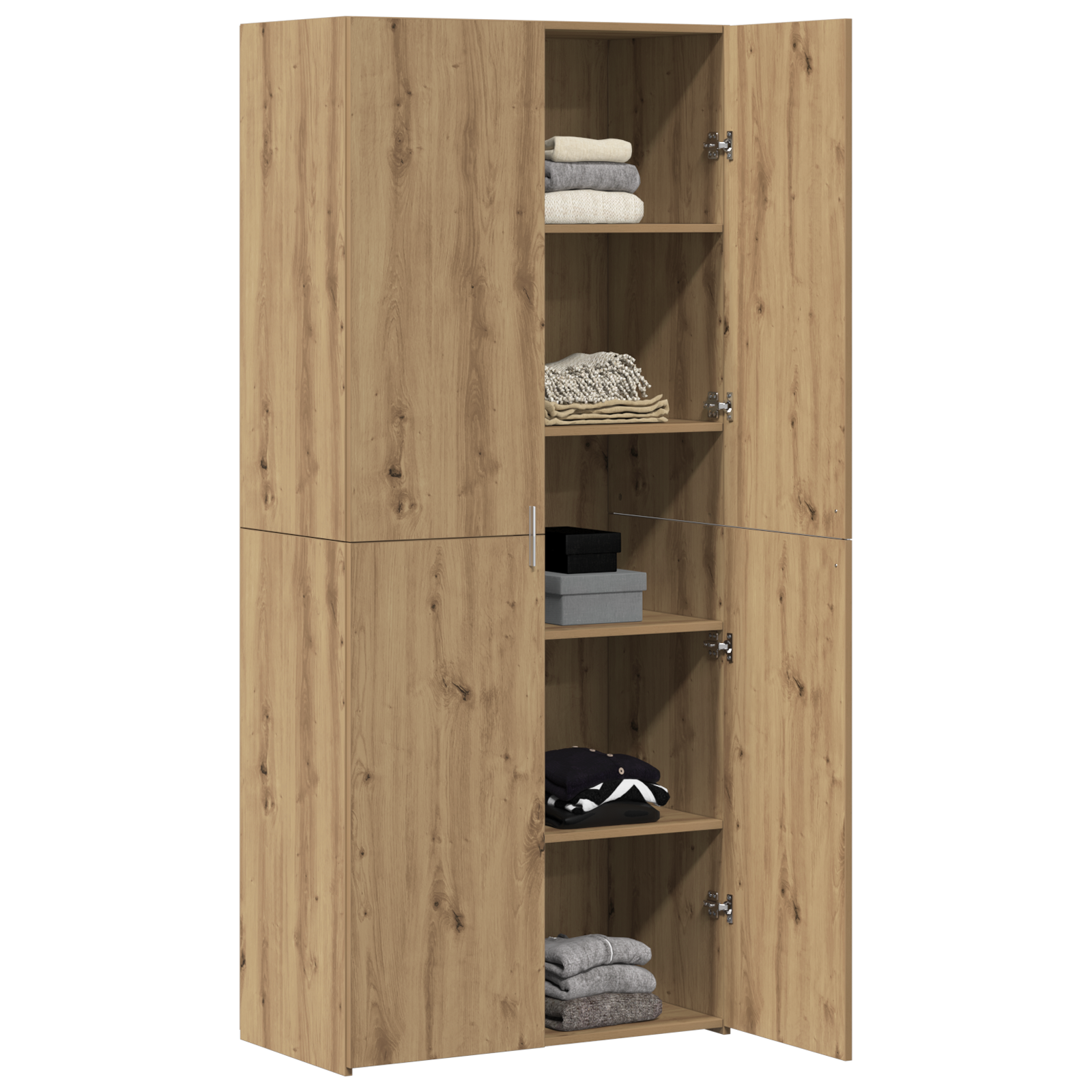 Buffet haut en chêne artisanal 40x42,5x185 cm en bois d'ingénierie