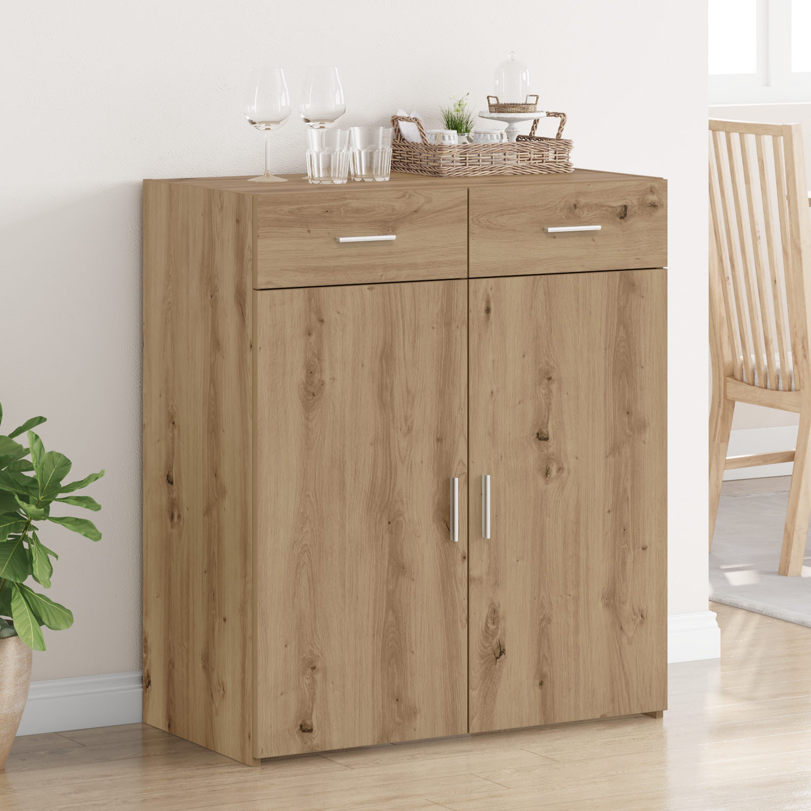 Meuble de rangement Chêne 80x42,5x93,5 cm Bois d'ingénierie