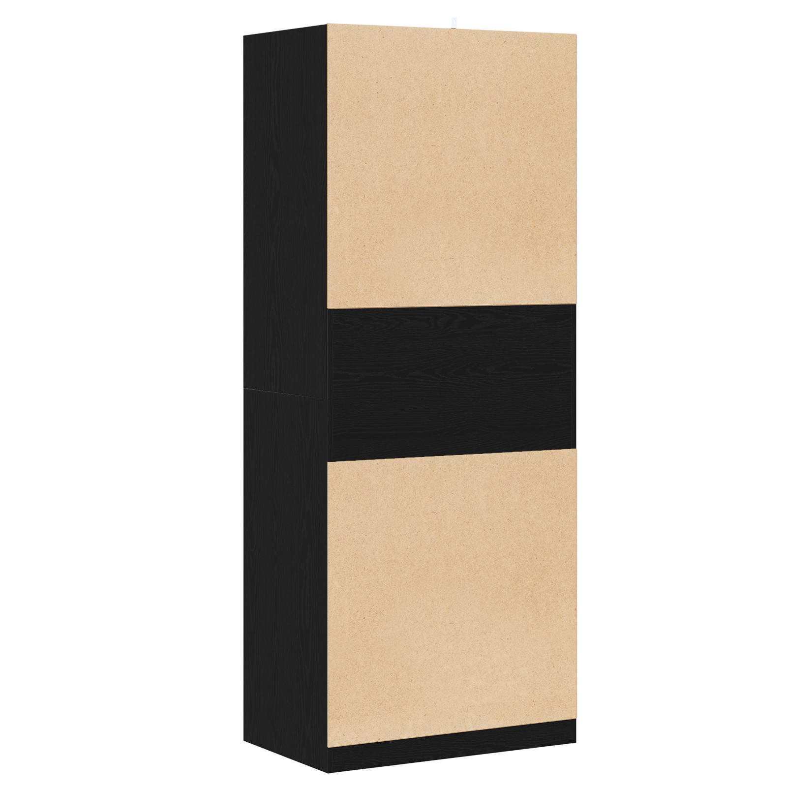 Armoire en chêne noir 80 x 50 x 200 cm - Bois d'ingénierie.