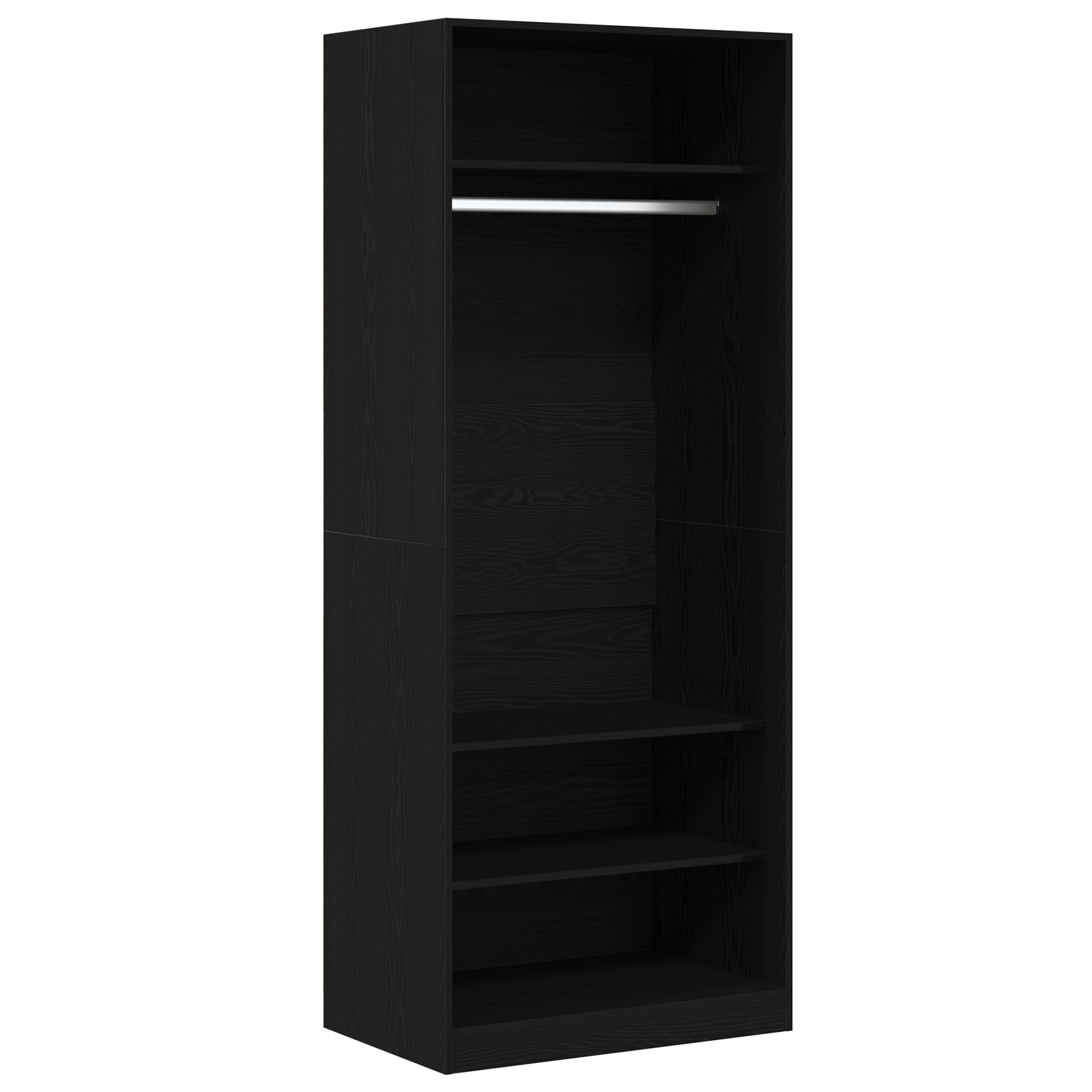 Armoire en chêne noir 80 x 50 x 200 cm - Bois d'ingénierie.
