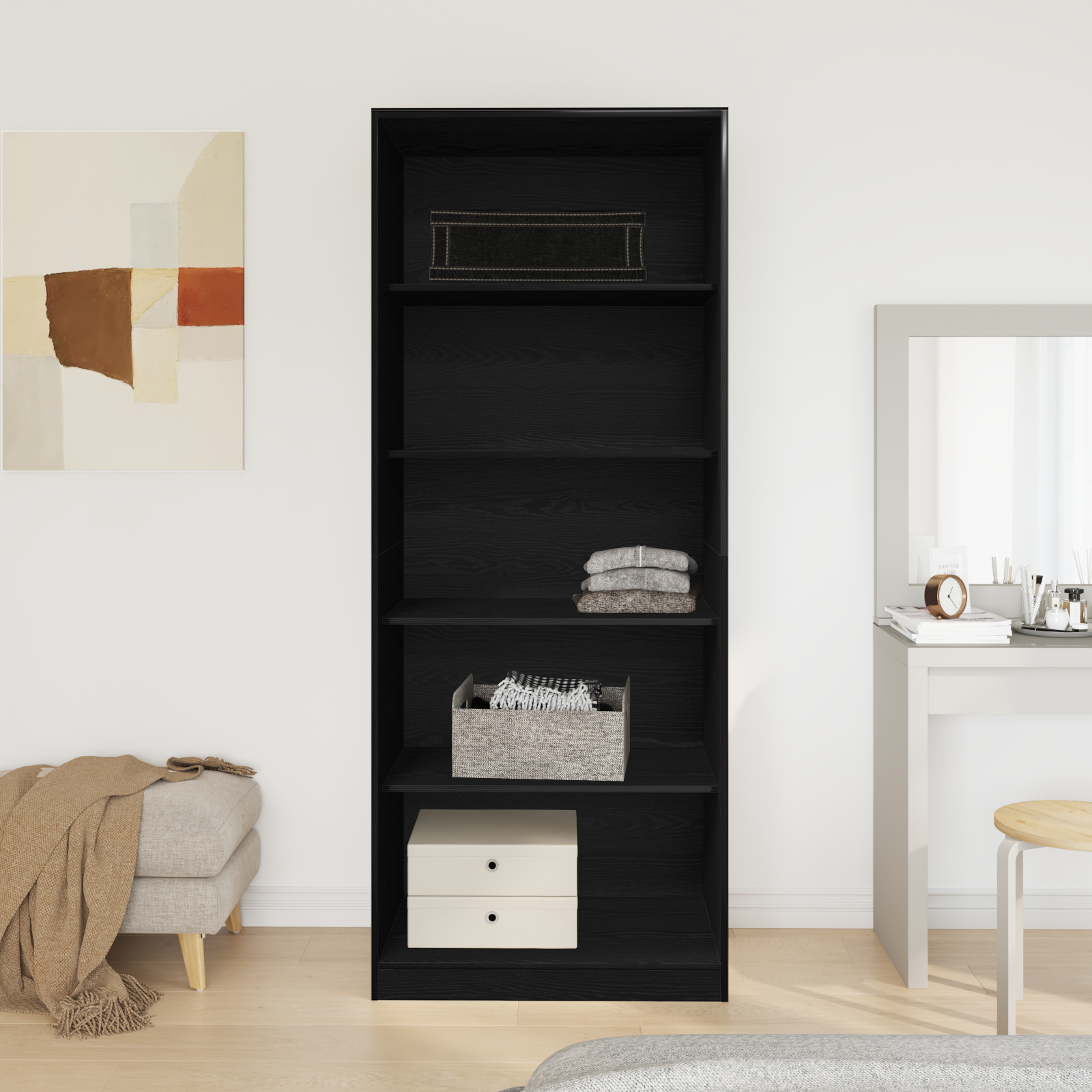 Armoire Chêne Noir 80 x 50 x 200 cm - Bois Solide