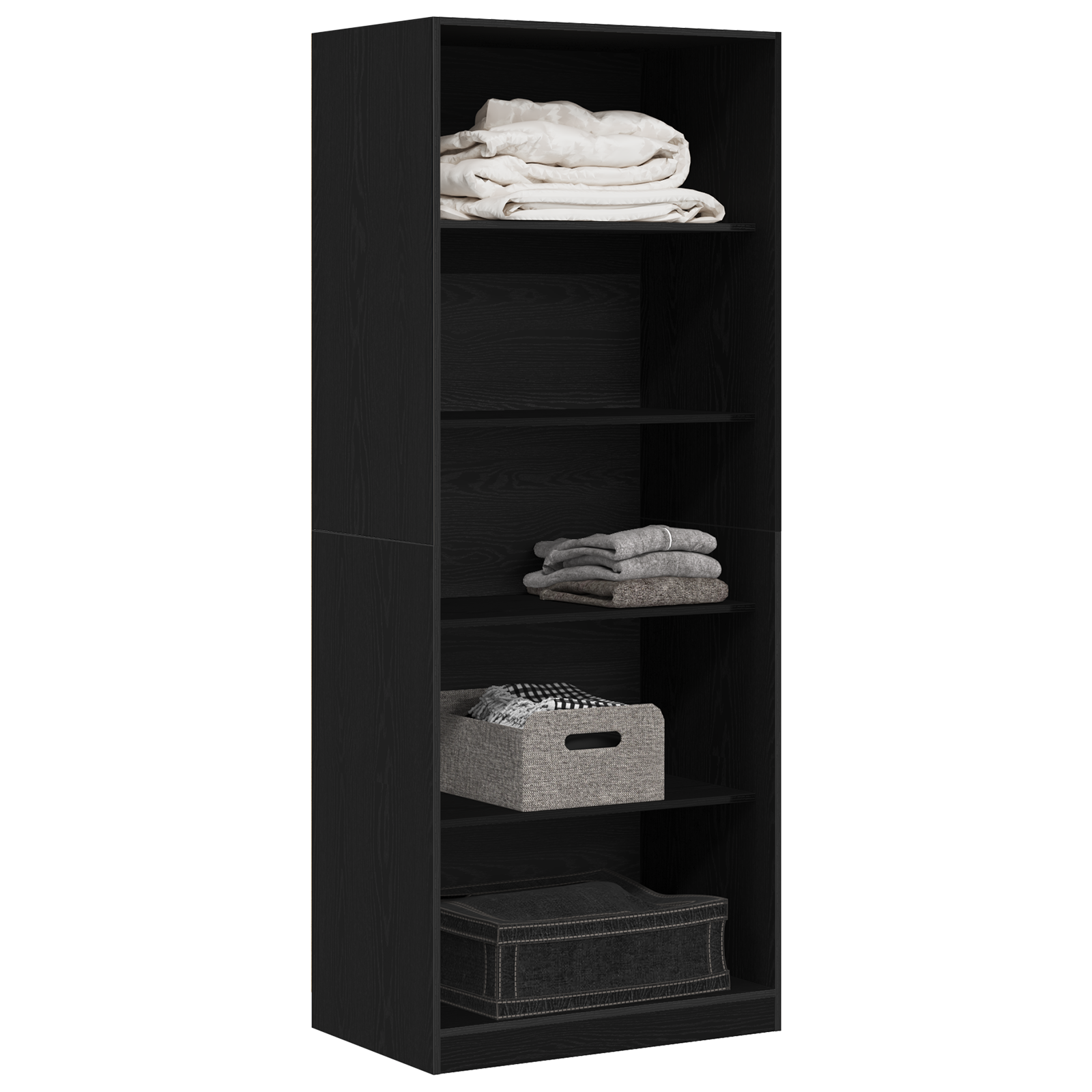 Armoire Chêne Noir 80 x 50 x 200 cm - Bois Solide
