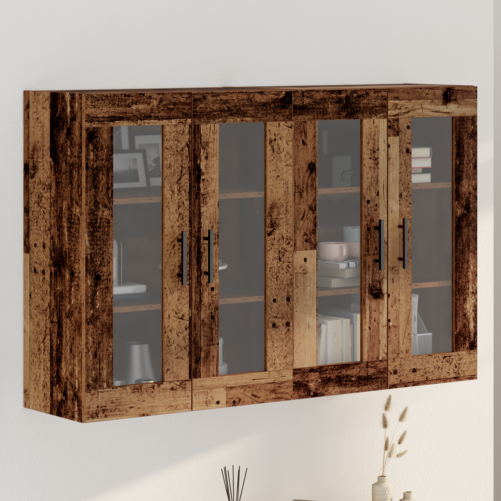 Set de meubles muraux 2 pcs Bois Ancien 69,5x34x90 cm
