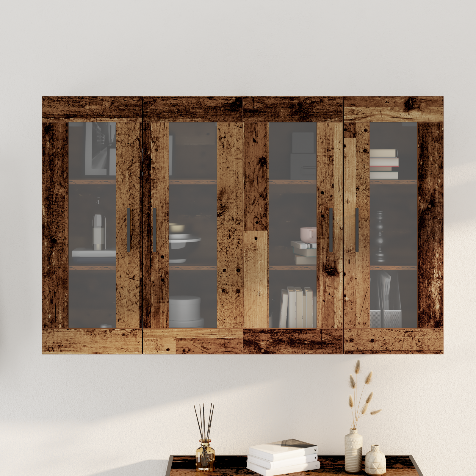 Set de meubles muraux 2 pcs Bois Ancien 69,5x34x90 cm