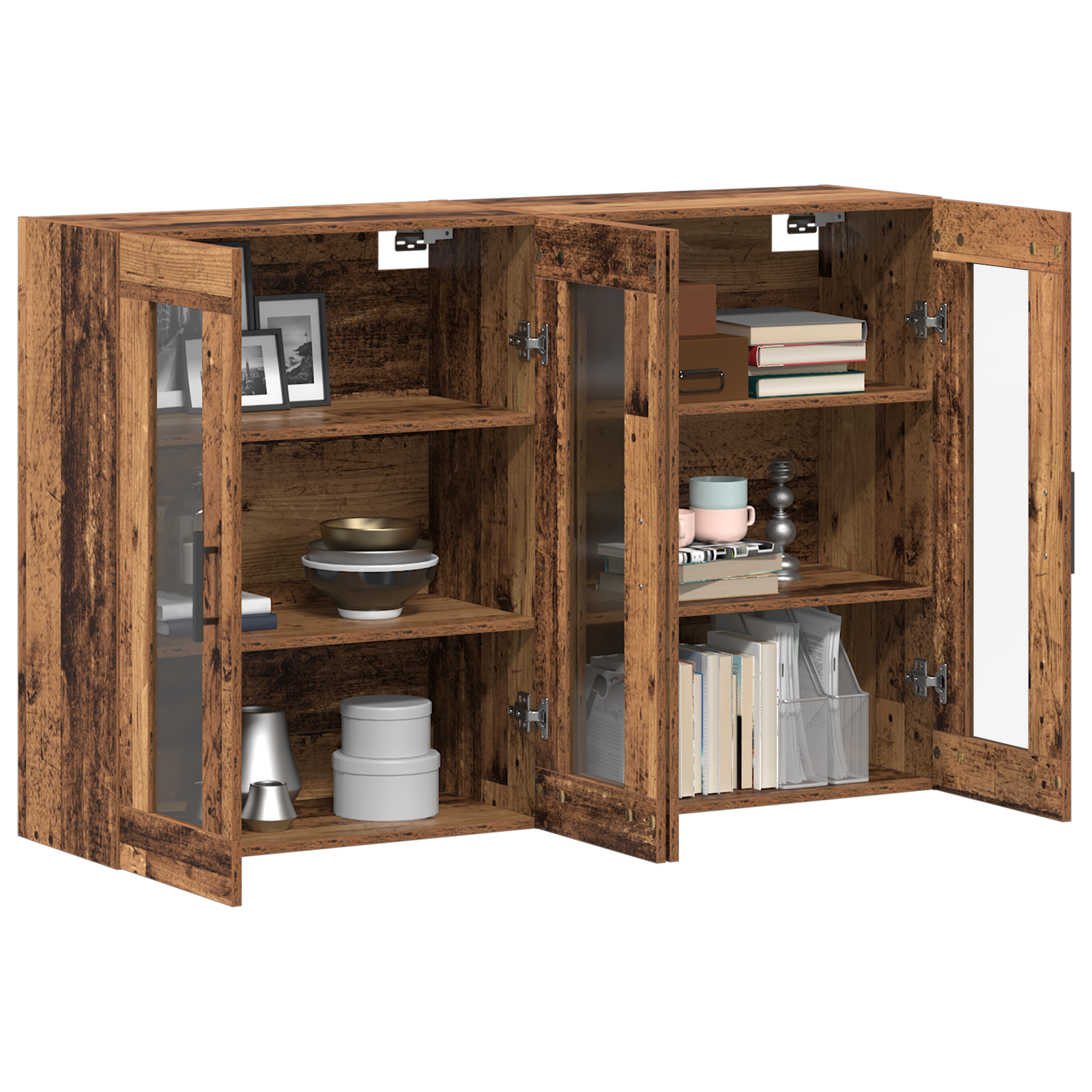 Set de meubles muraux 2 pcs Bois Ancien 69,5x34x90 cm