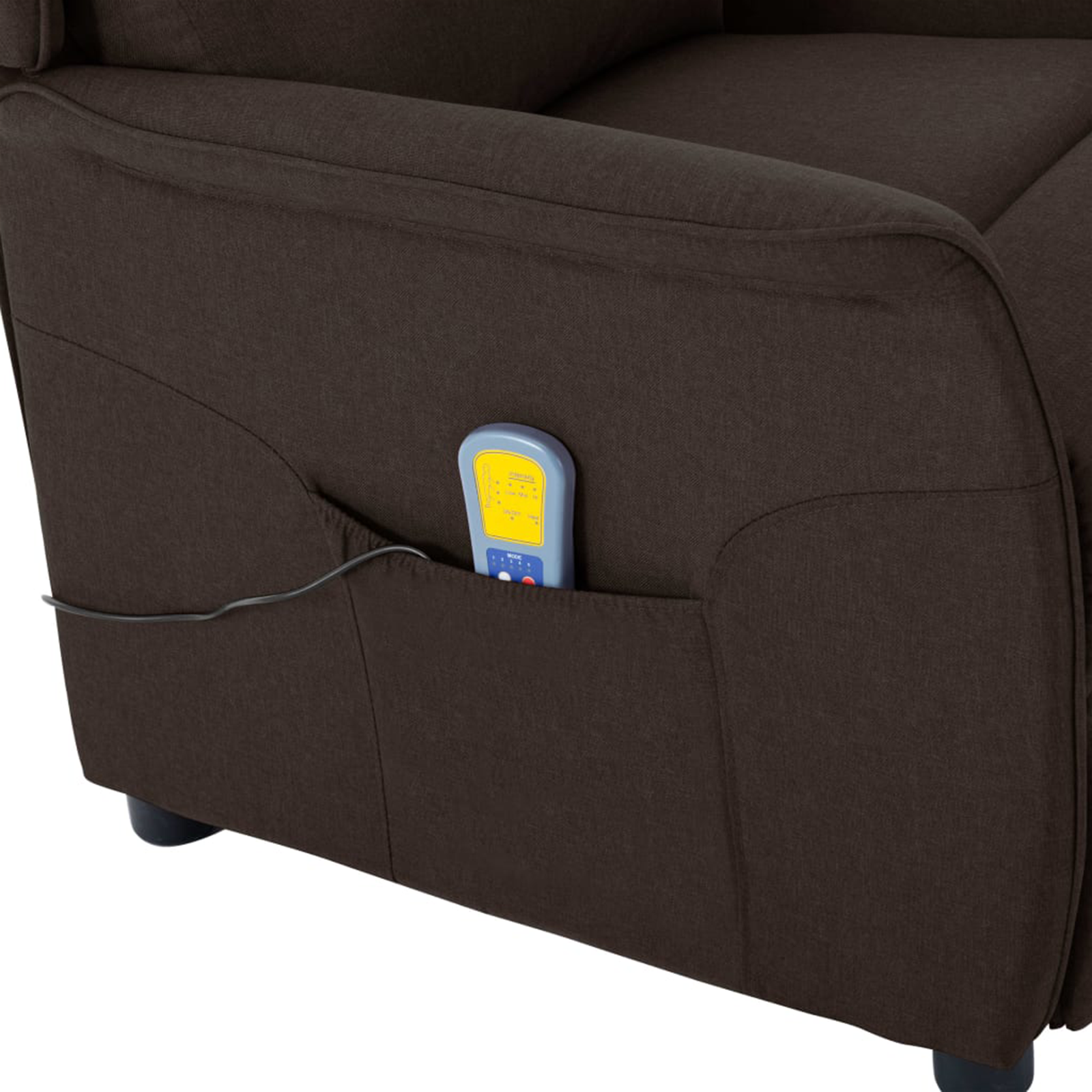 fauteuil de massage en tissu marron foncé