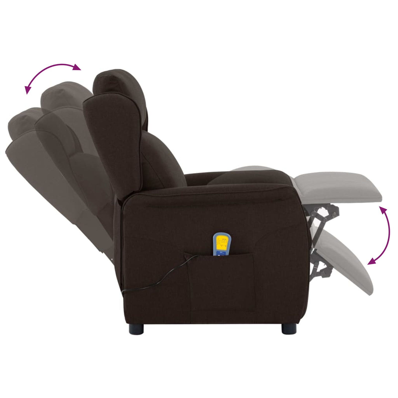 fauteuil de massage en tissu marron foncé