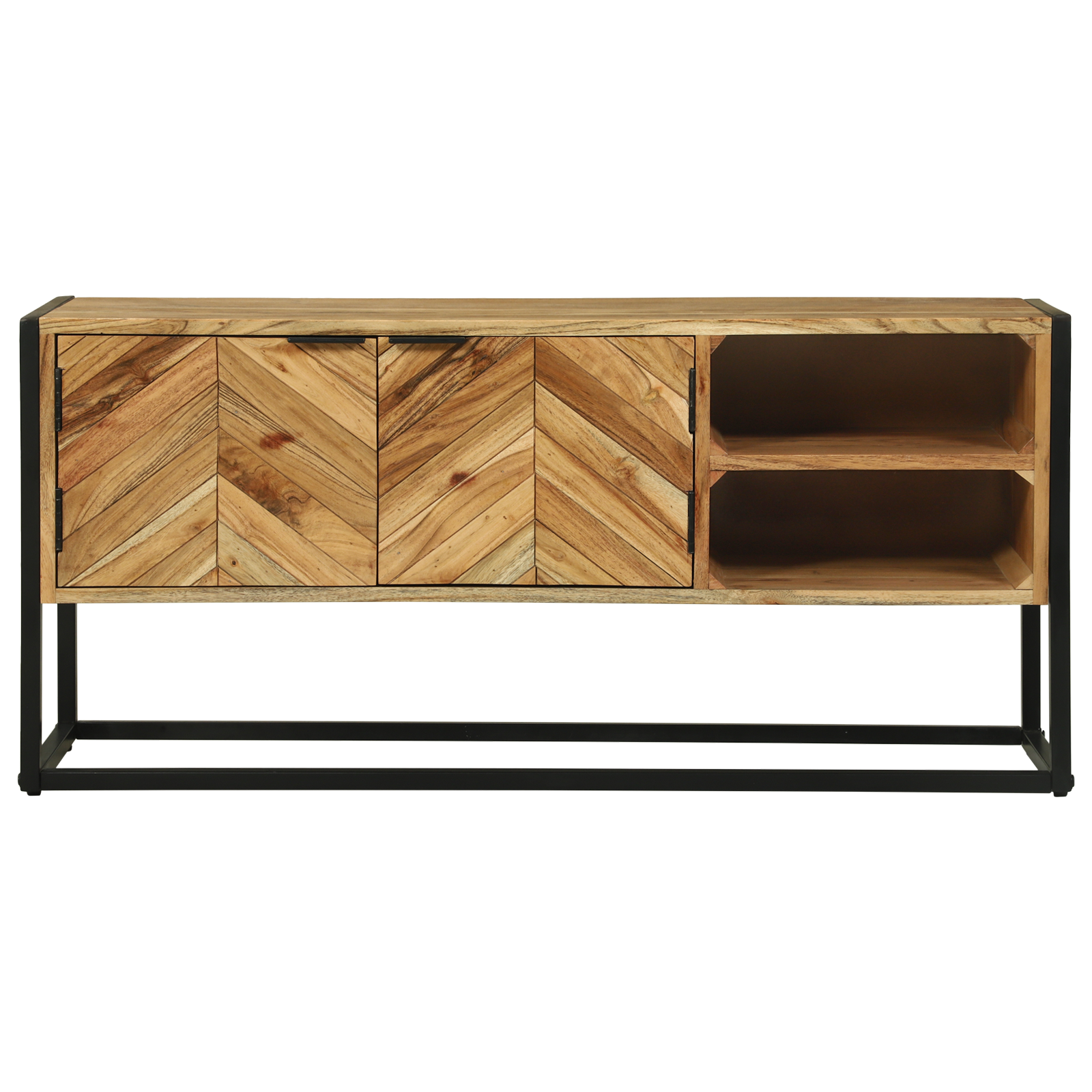 Meuble TV 110x30x50 cm Bois d'acacia massif Fixations & meubles de rangement multimédia vidaXL