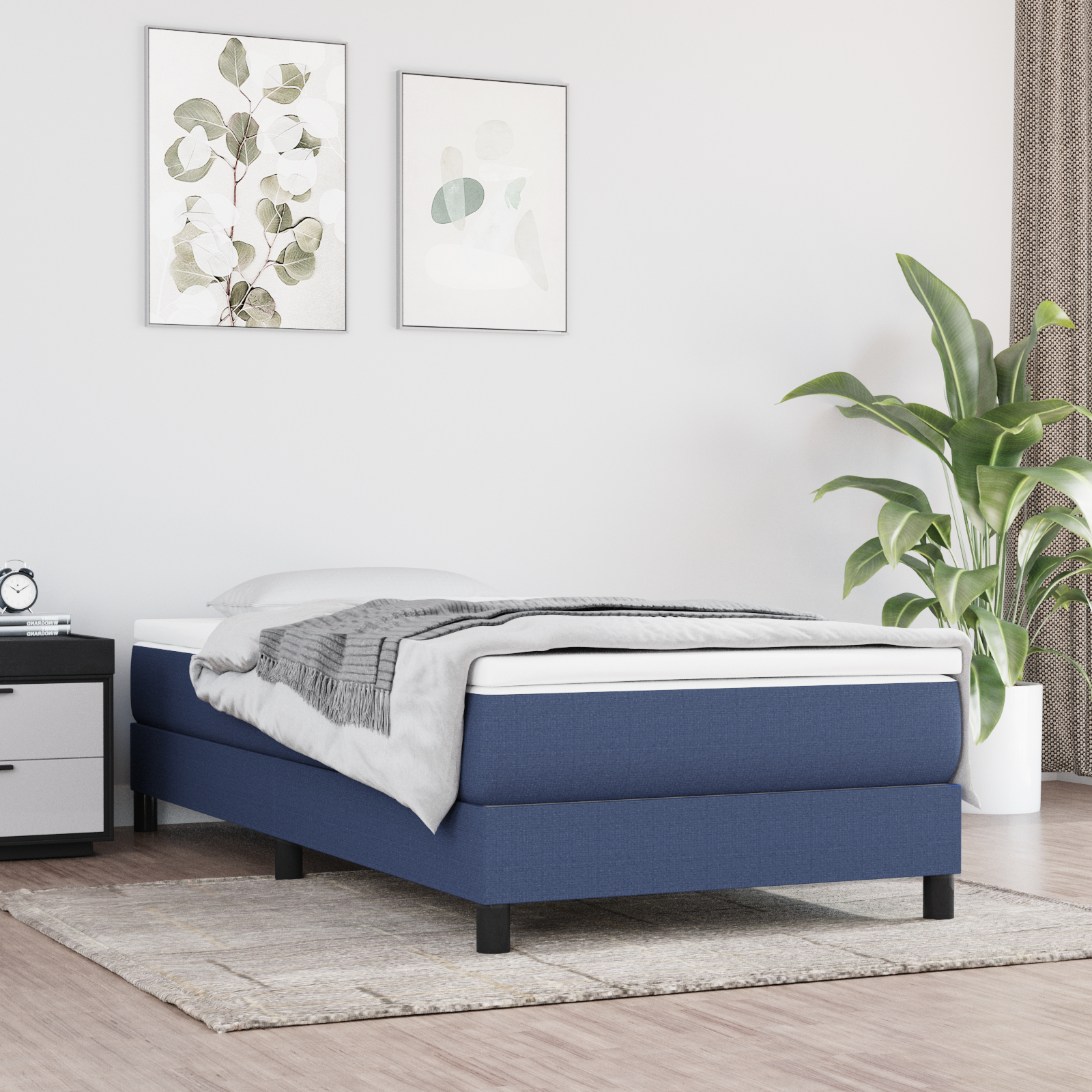 Matelas de lit à ressorts ensachés bleu 120x190x20 cm Tissu - XIOS