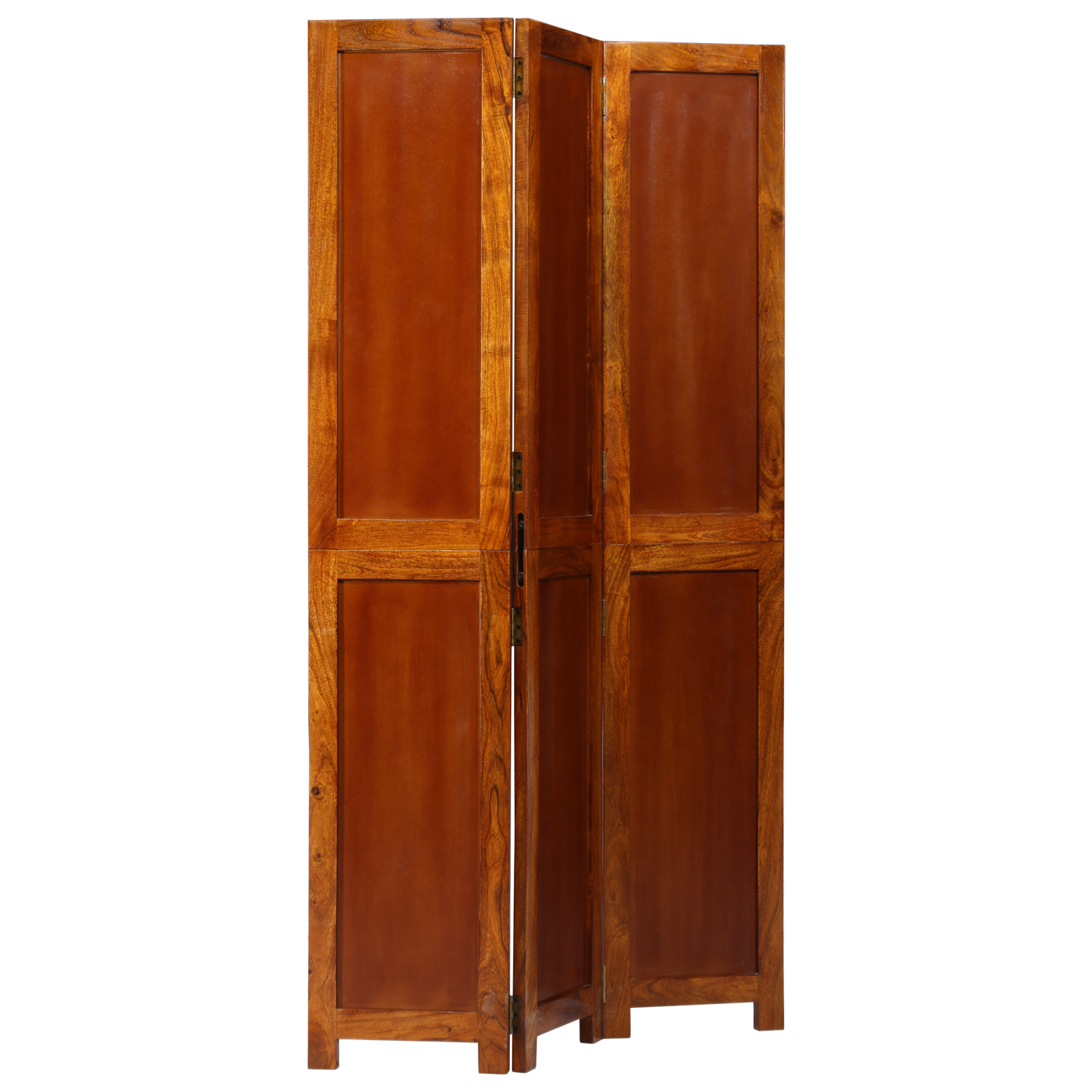 Paravent 3 panneaux marron 35x1.5x160 cm en bois massif acacia
