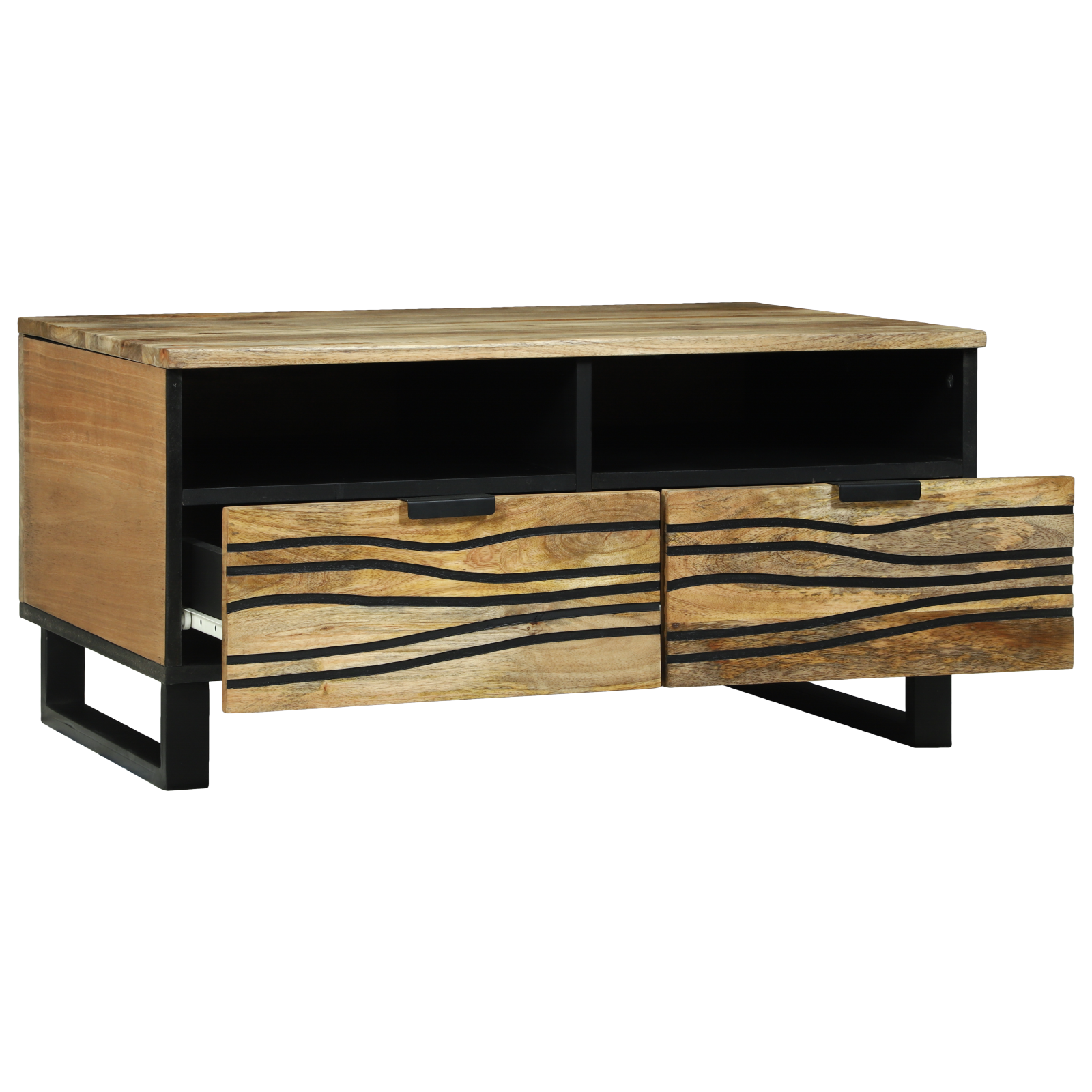 Table Basse - 80 x 54 x 40 cm - Bois de Mangue Solide