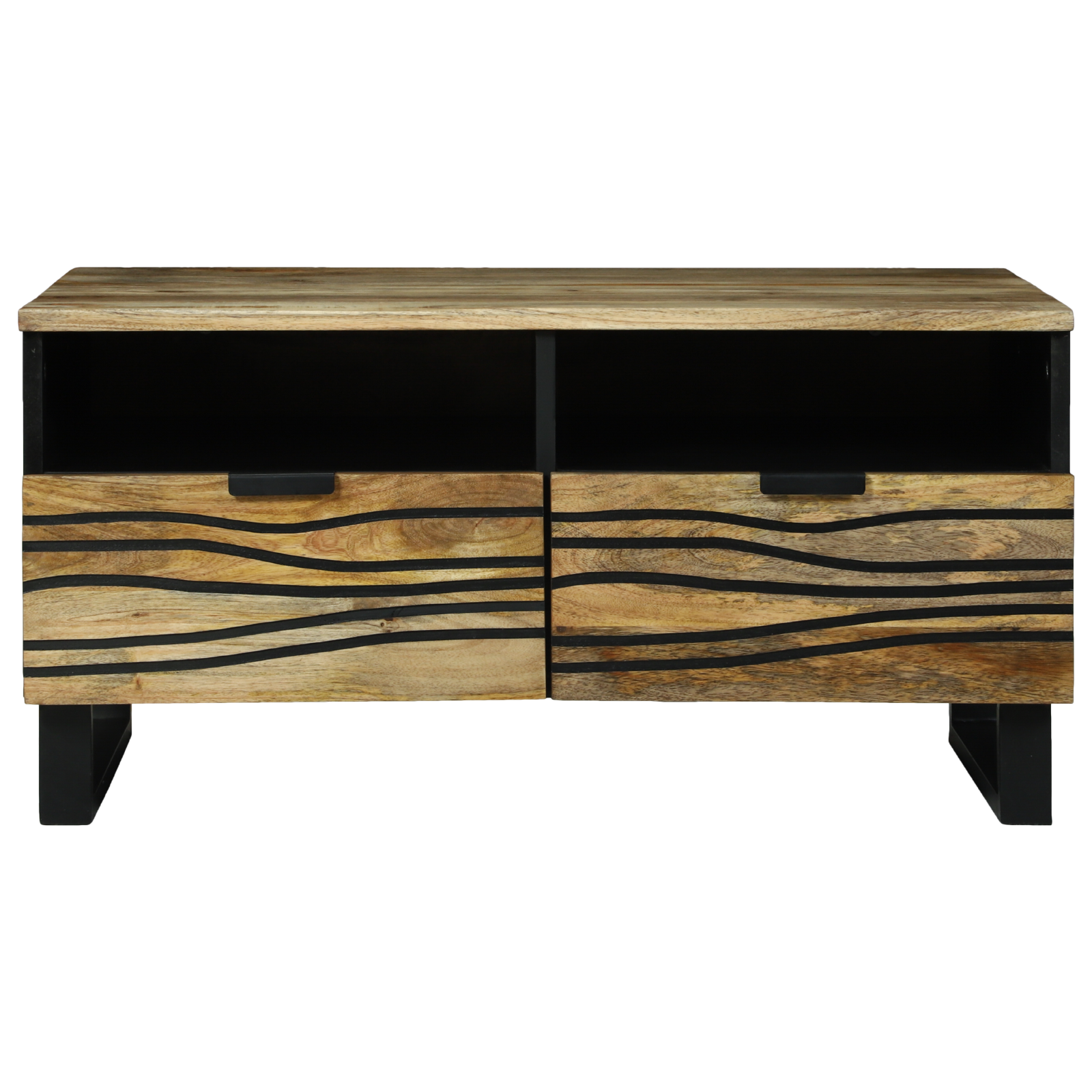 Table Basse - 80 x 54 x 40 cm - Bois de Mangue Solide