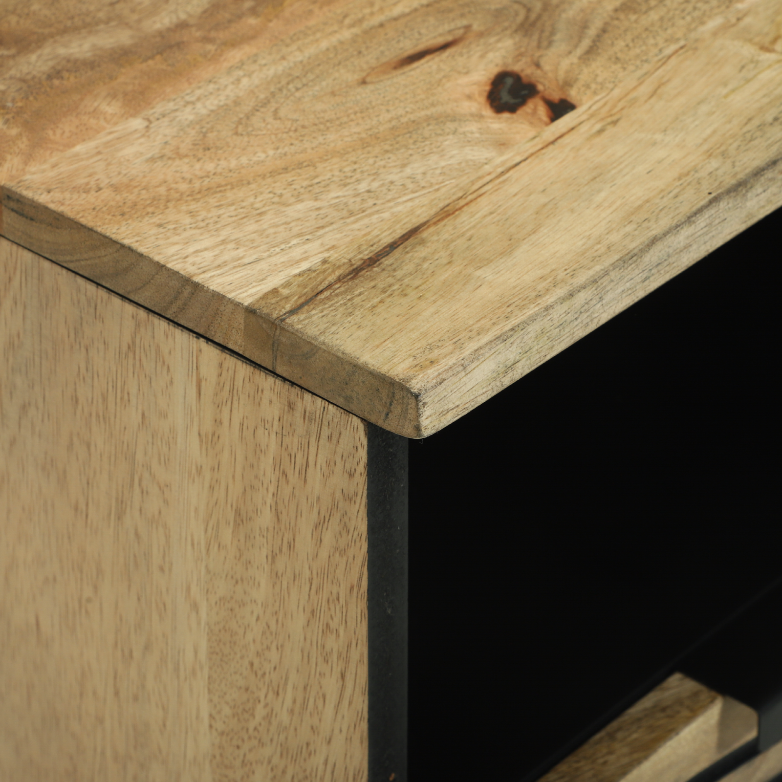 Meuble TV , 100x33.5x46 cm, en bois de manguier massif