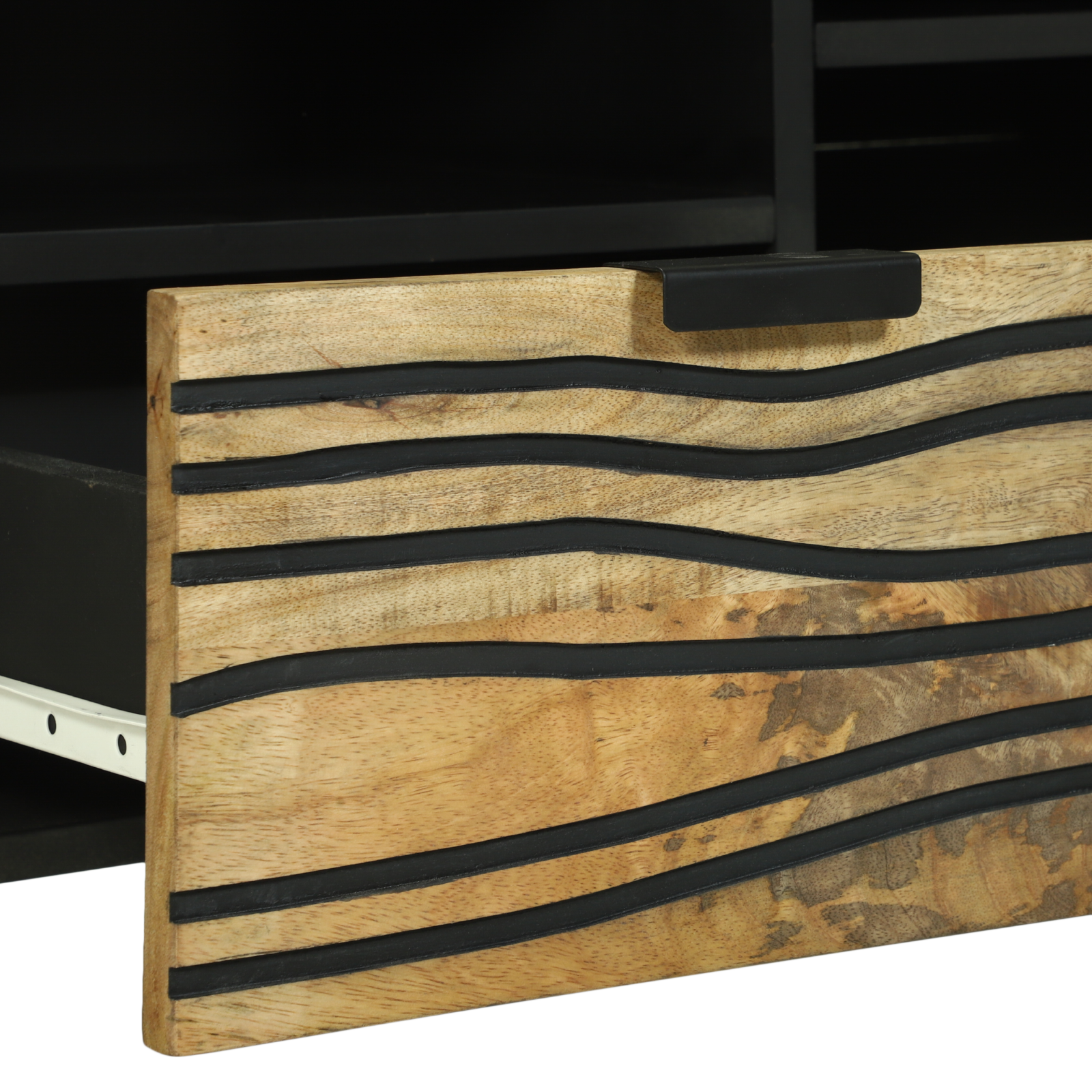 Meuble TV , 100x33.5x46 cm, en bois de manguier massif