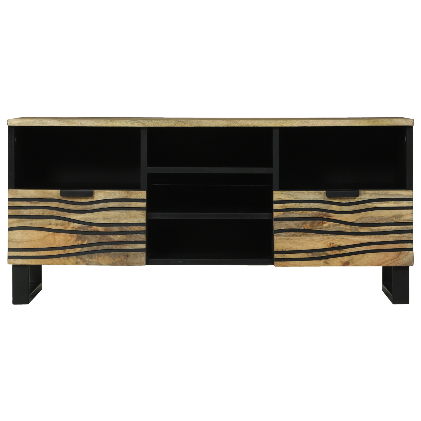 Meuble TV , 100x33.5x46 cm, en bois de manguier massif