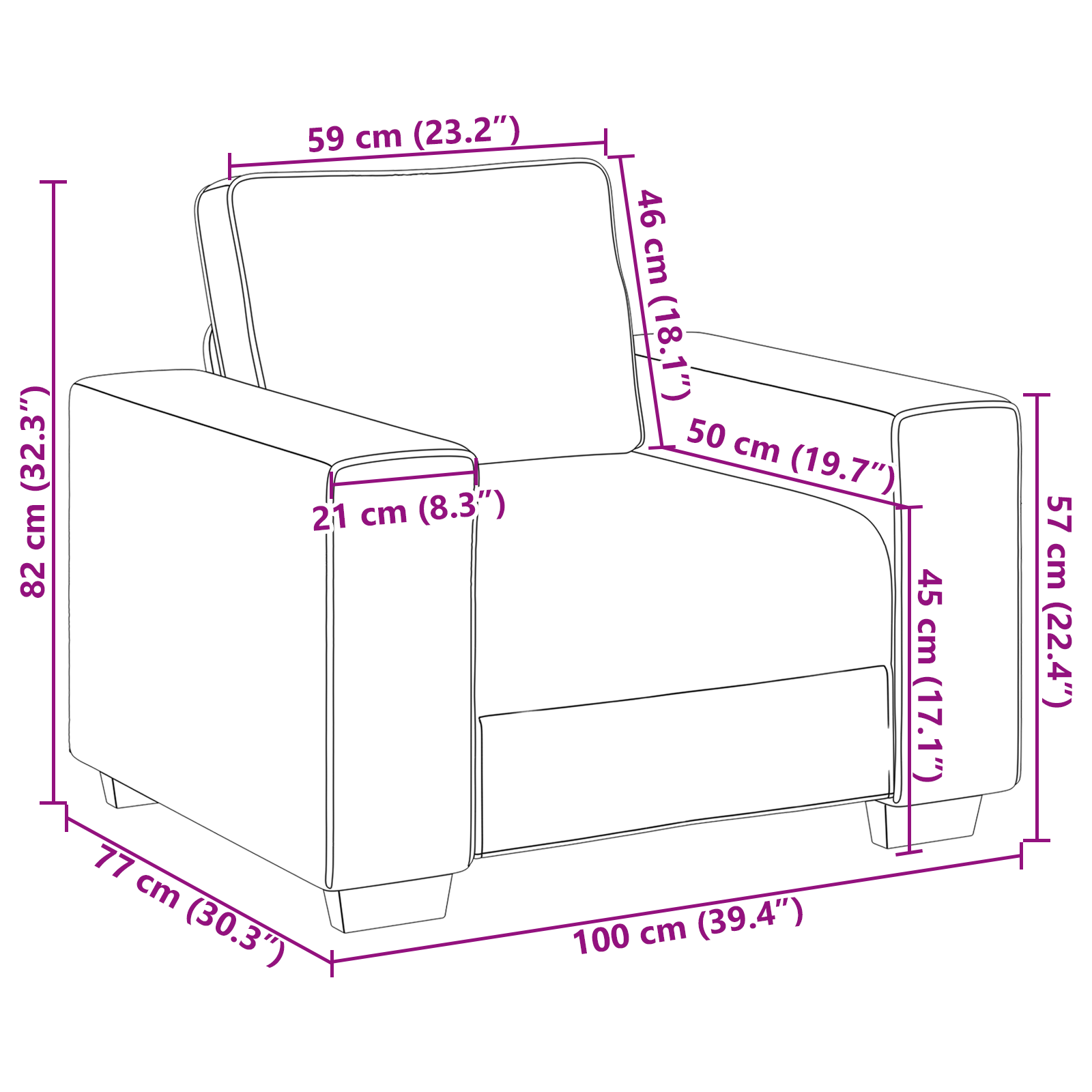 Canapé avec coussin avec oreiller Beige 100 x 77 x 82 cm Lin - XIOS