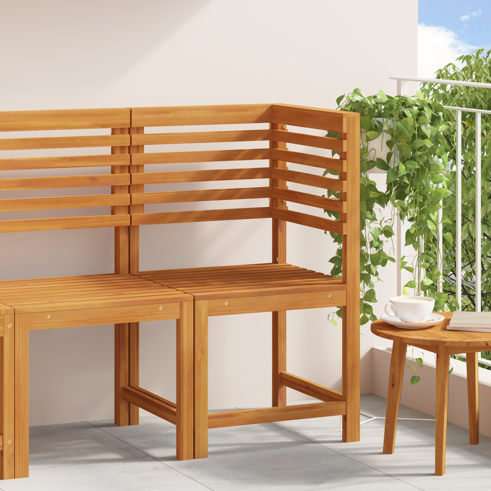 Chaise d'angle de jardin vidaXL en bois massif d'acacia Éléments pour canapés modulables de jardin vidaXL