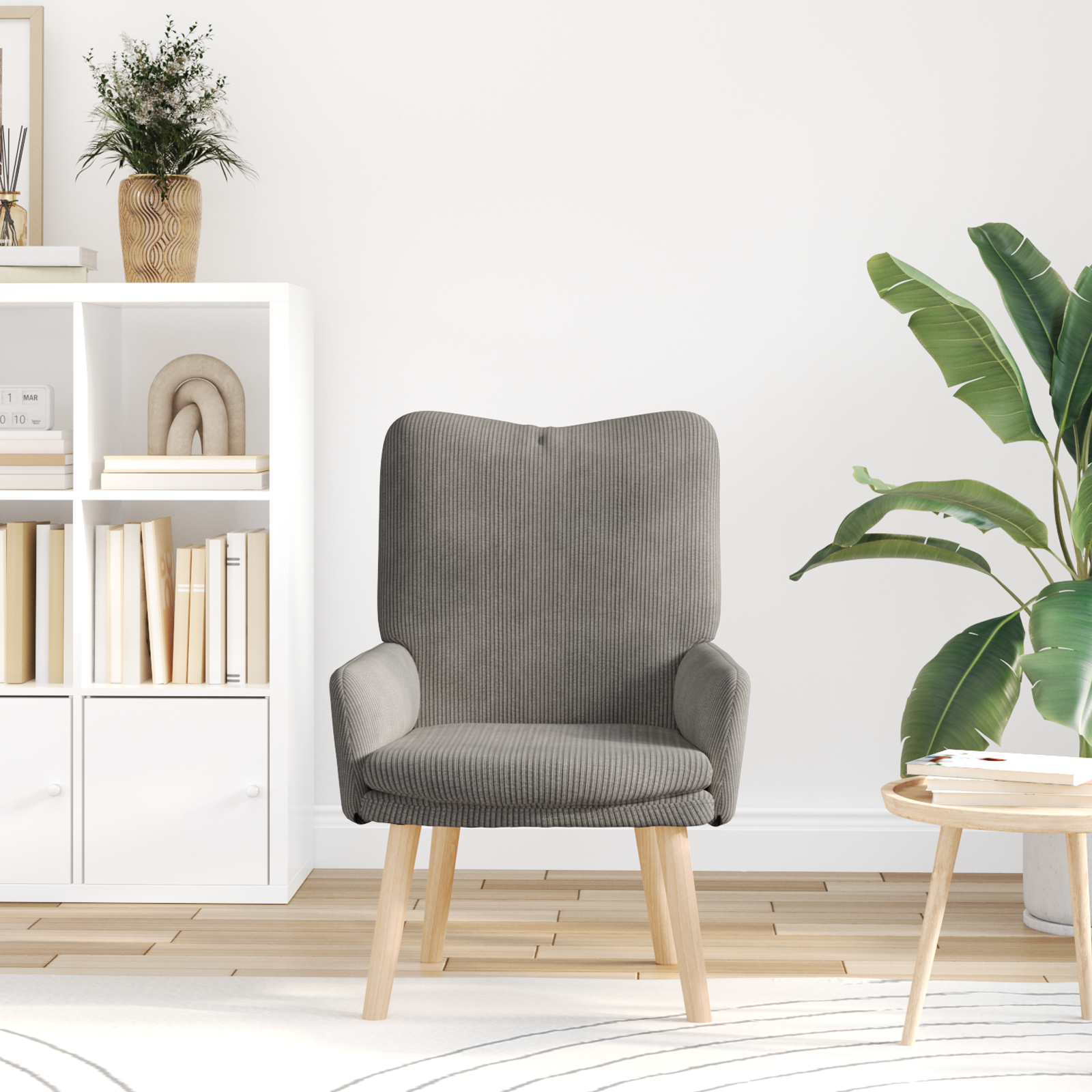 Fauteuil Relaxant VidaXL Gris Clair en Velours Côtelé