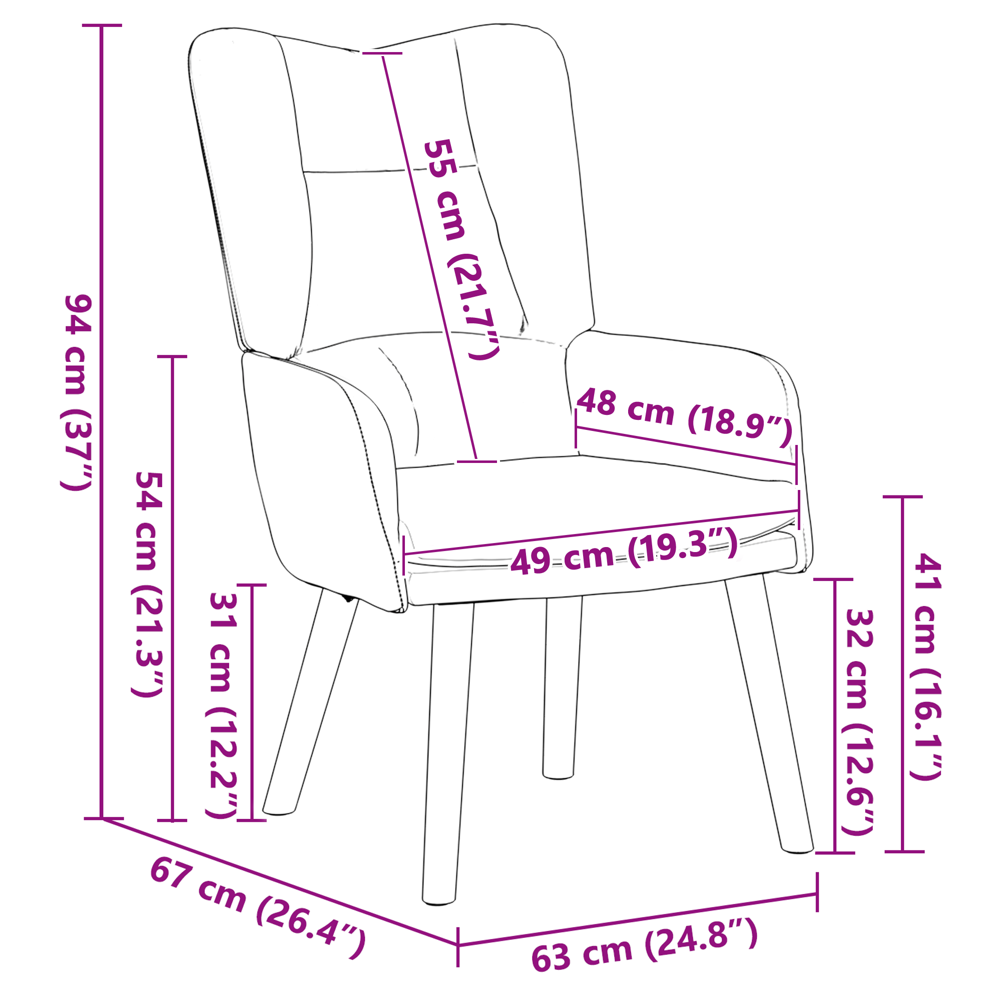 Fauteuil relaxant vidaXL en velours rouge vin