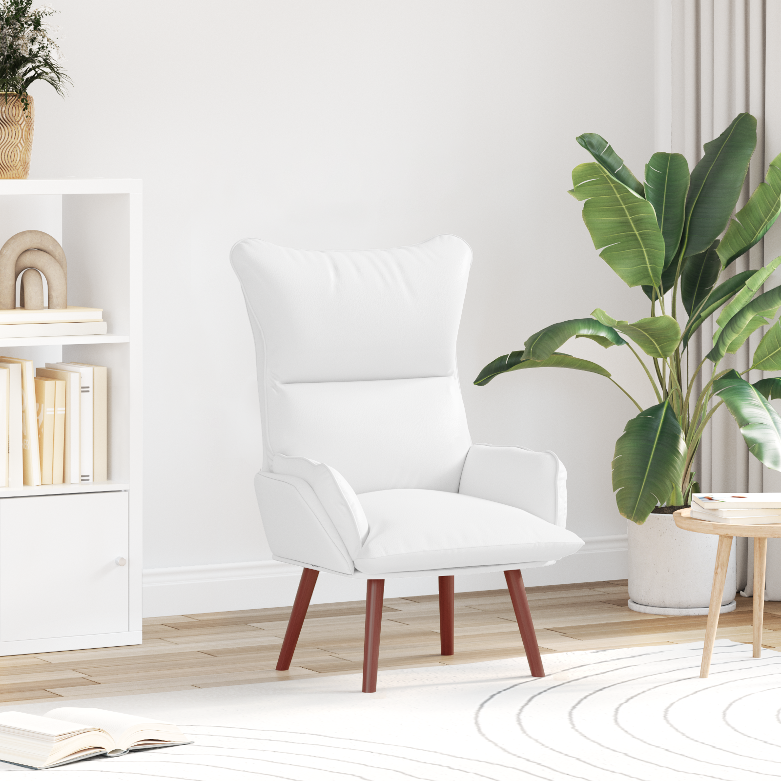 Fauteuil relaxant vidaXL en faux cuir blanc