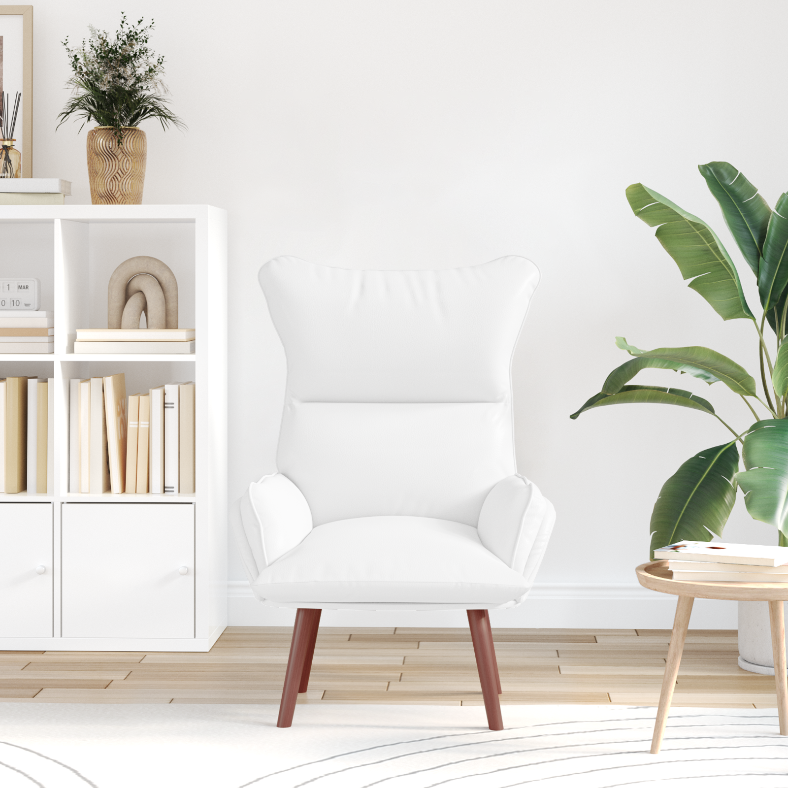 Fauteuil relaxant vidaXL en faux cuir blanc