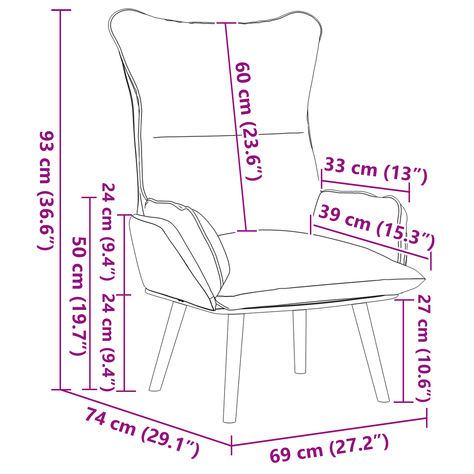 Fauteuil relaxant vidaXL en faux cuir blanc
