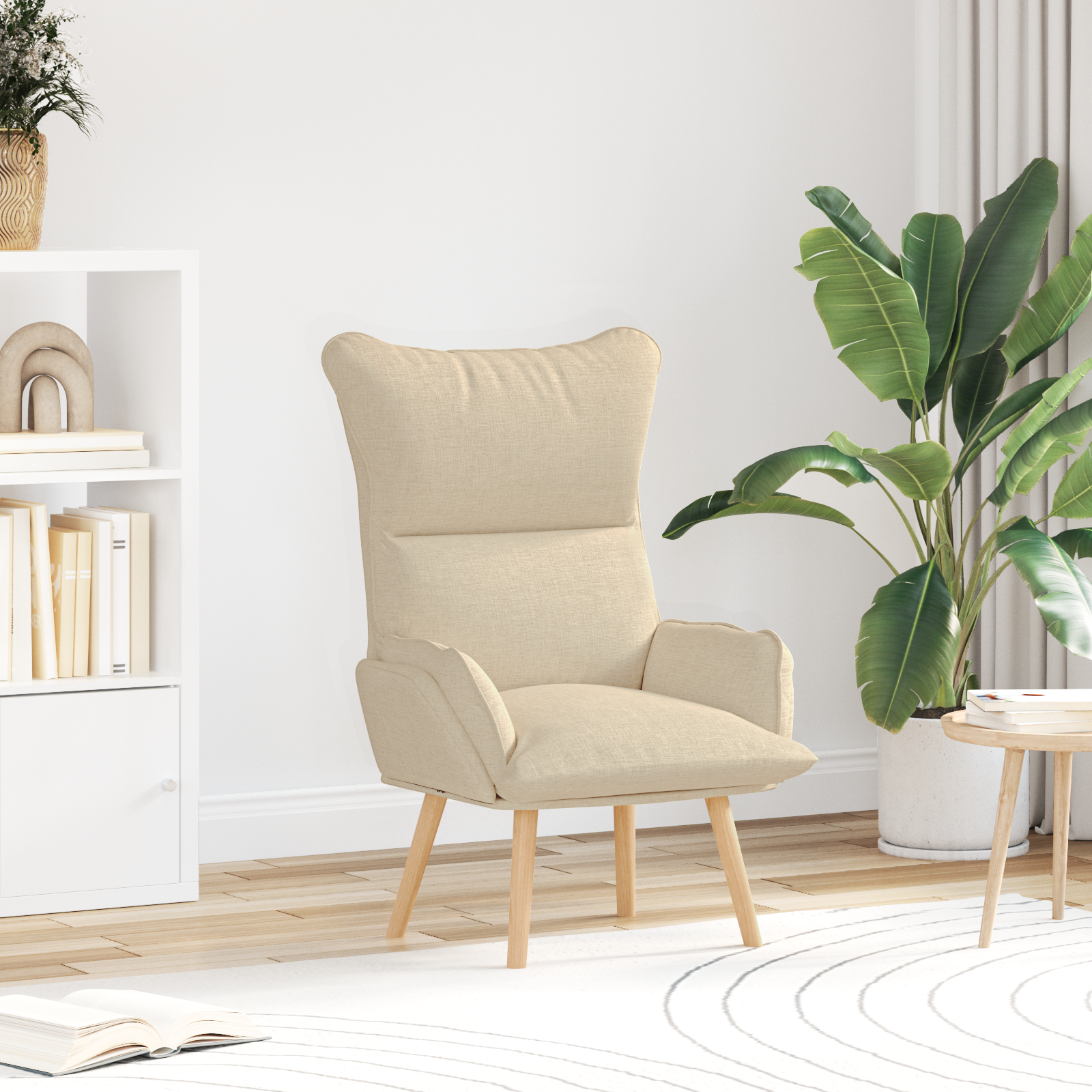 Fauteuil relaxant vidaXL en tissu crème