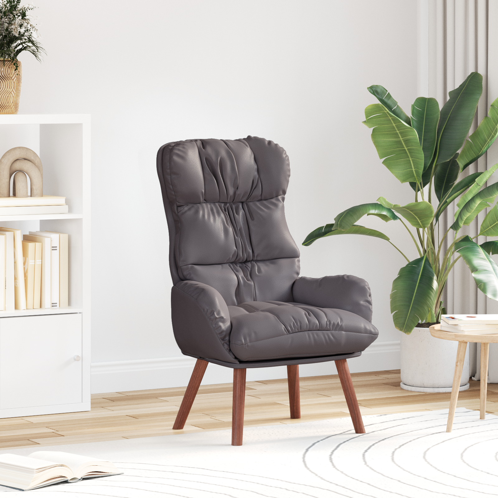 Fauteuil Relaxant vidaXL en Similicuir Gris