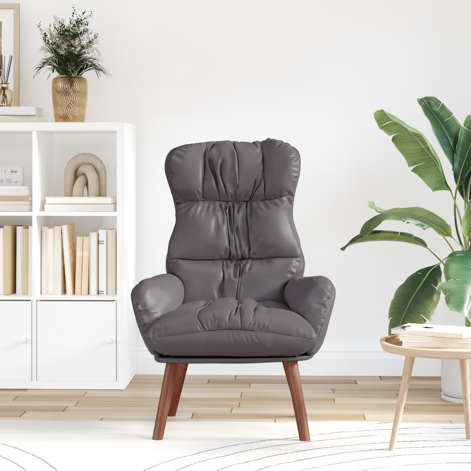 Fauteuil Relaxant vidaXL en Similicuir Gris