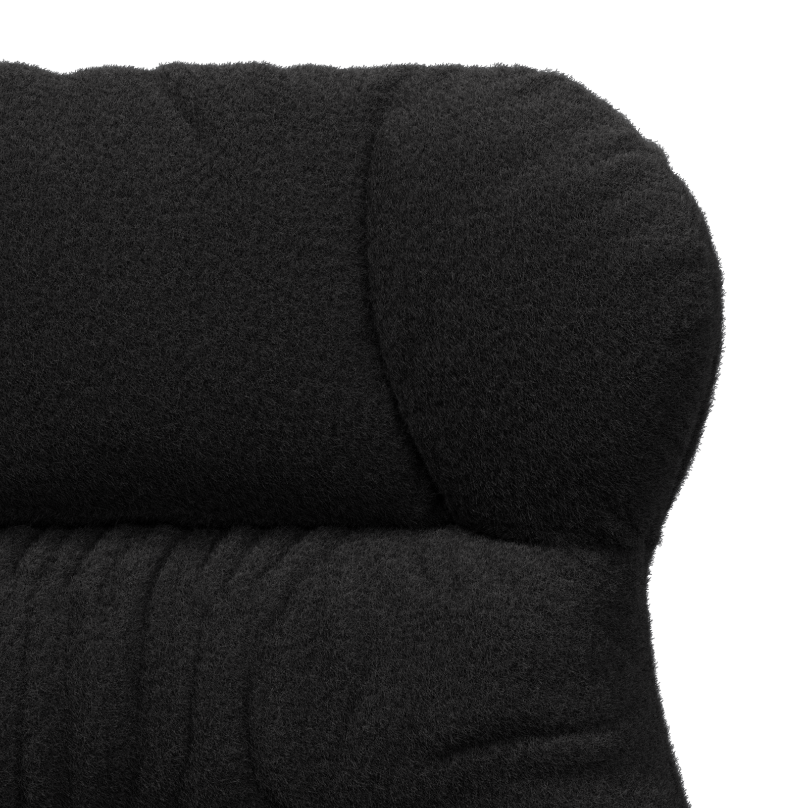 Chaise relaxante vidaXL en tissu noir ressemblant à de la laine