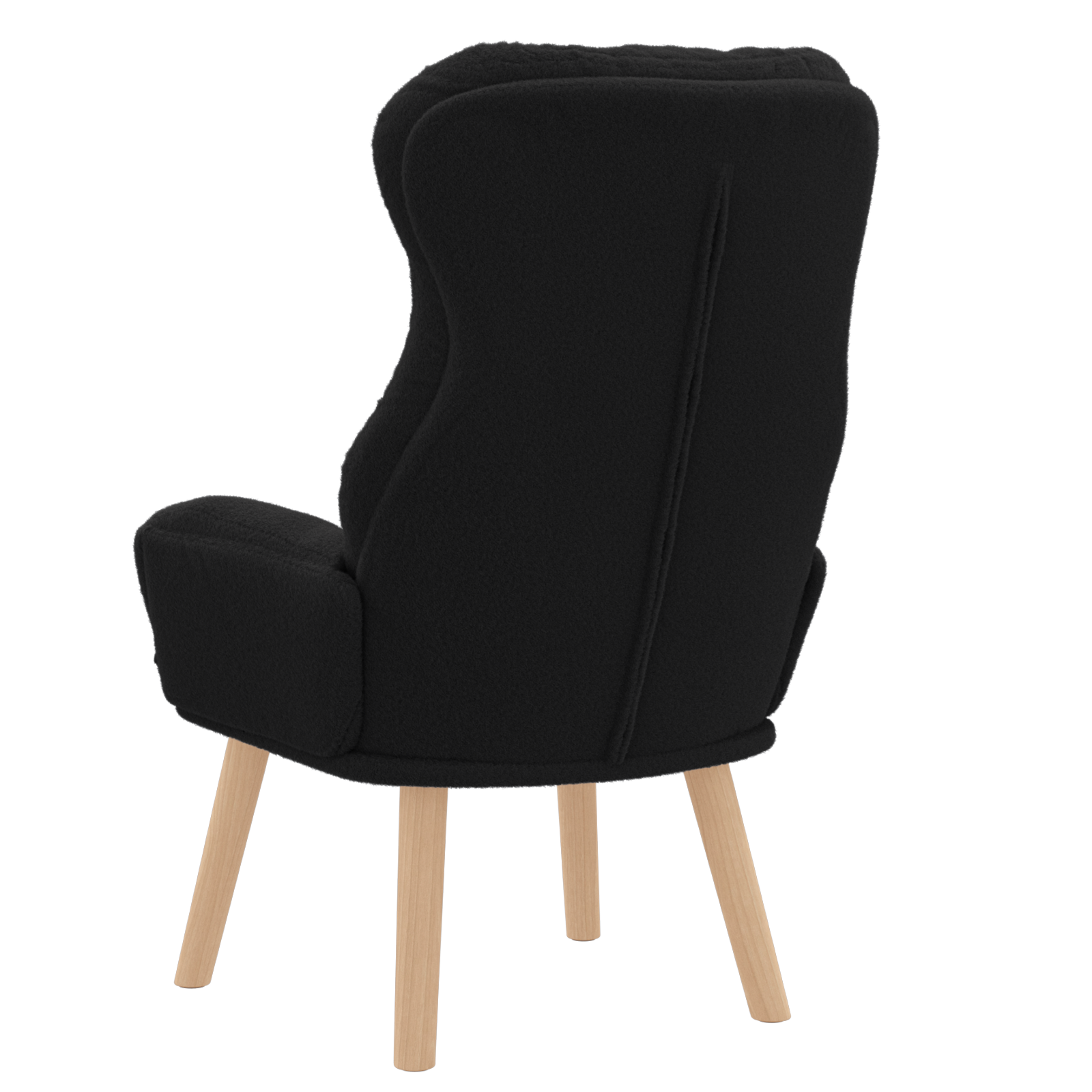 Chaise relaxante vidaXL en tissu noir ressemblant à de la laine