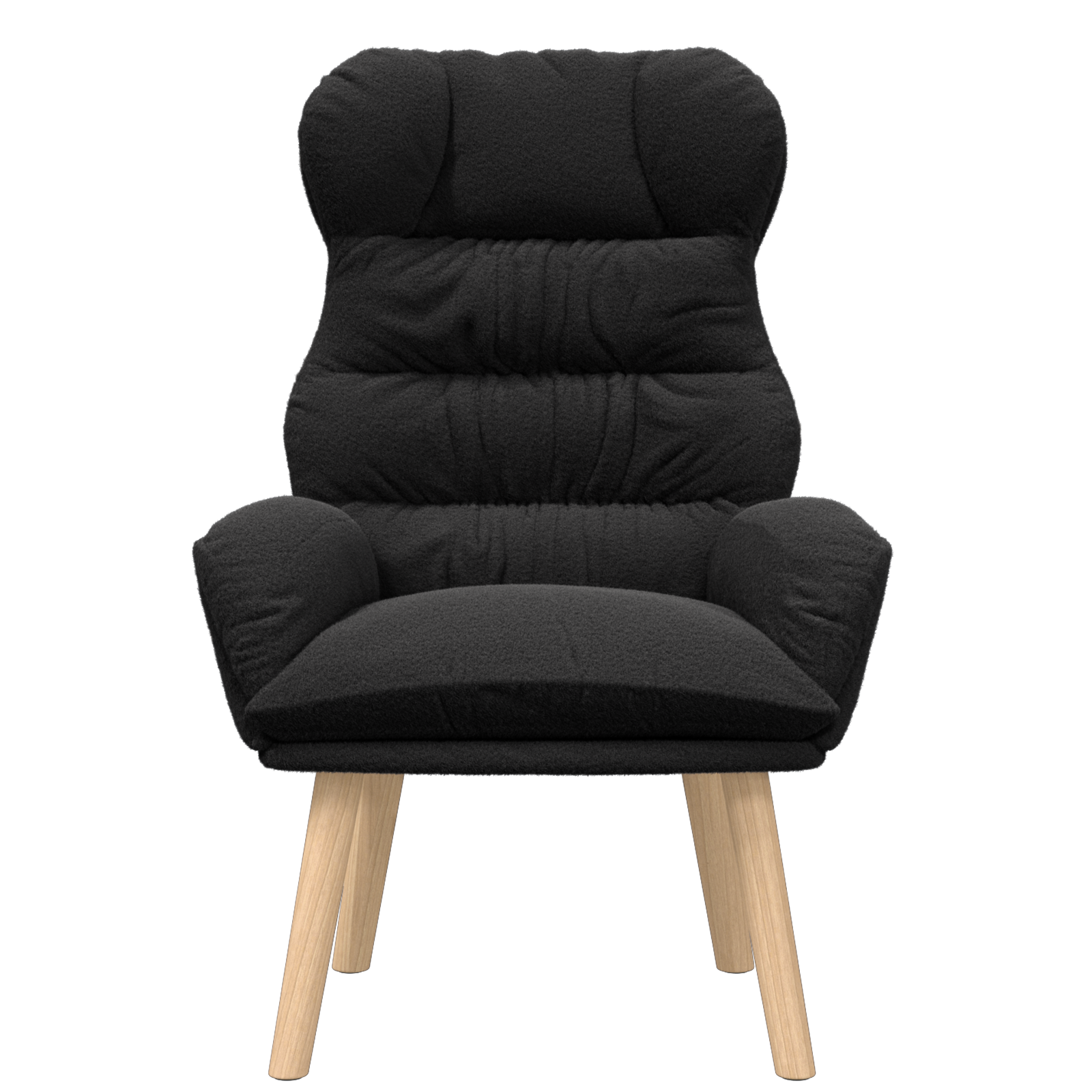 Chaise relaxante vidaXL en tissu noir ressemblant à de la laine