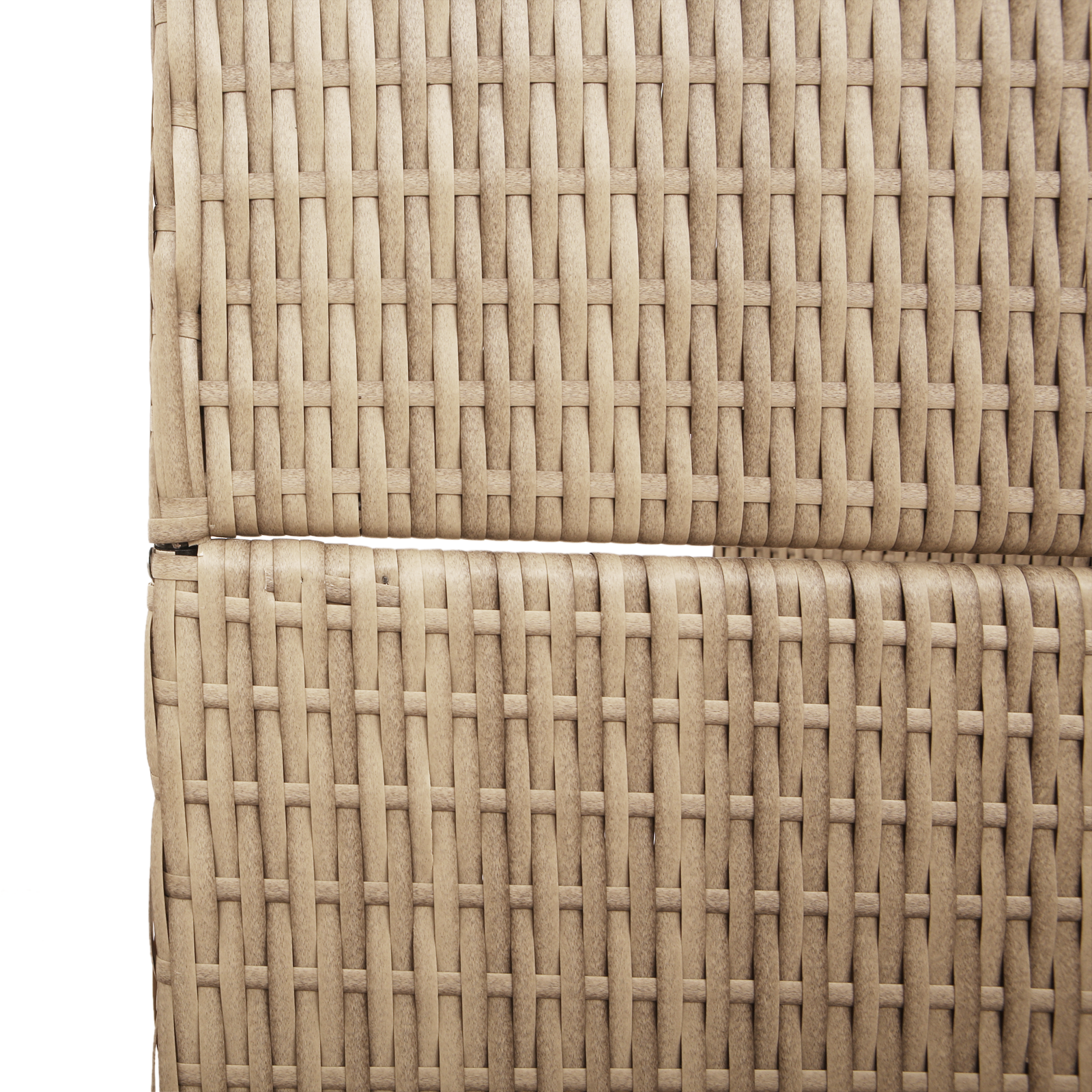 Paravent 5 panneaux pliable beige 245x180 cm en poly rotin
