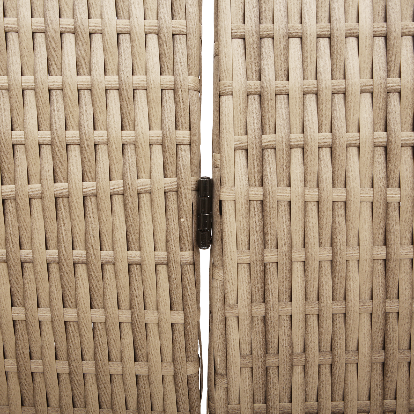 Paravent 5 panneaux pliable beige 245x180 cm en poly rotin