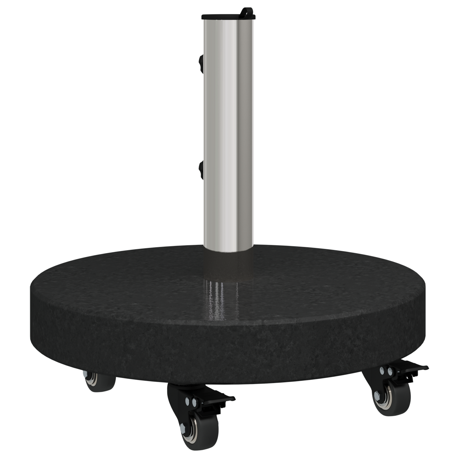 Base de parasol roulable pour poteaux Ø38/48mm - Granit noir, rond de 30kg Supports pour parasols vidaXL