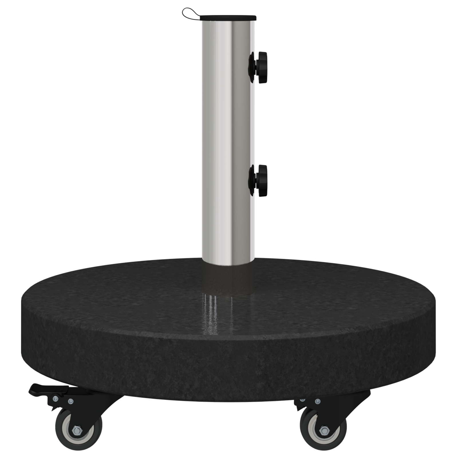 Base de parasol roulable pour poteaux Ø38/48mm - Granit noir, rond de 30kg Supports pour parasols vidaXL