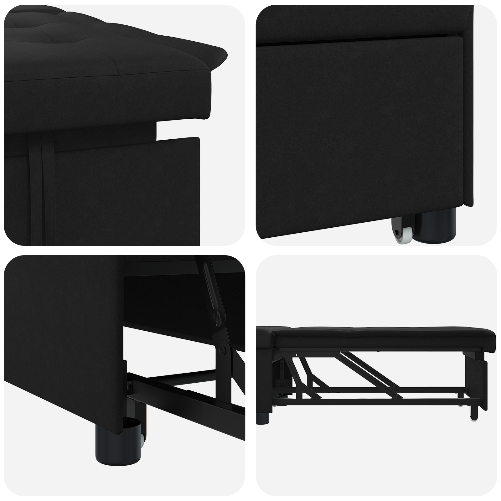 Canapé-Lit avec coussin Noir 67 x 194 x 82 cm Contreplaqué - XIOS