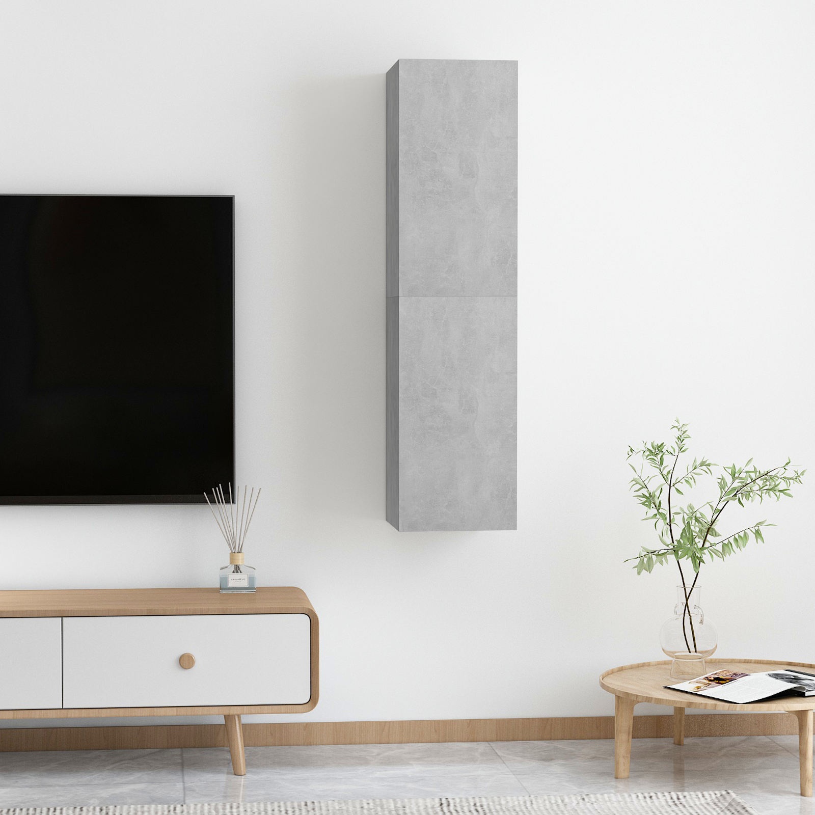 Meubles TV 2 pcs Gris béton 30,5x30x60 cm Bois d’ingénierie - XIOS